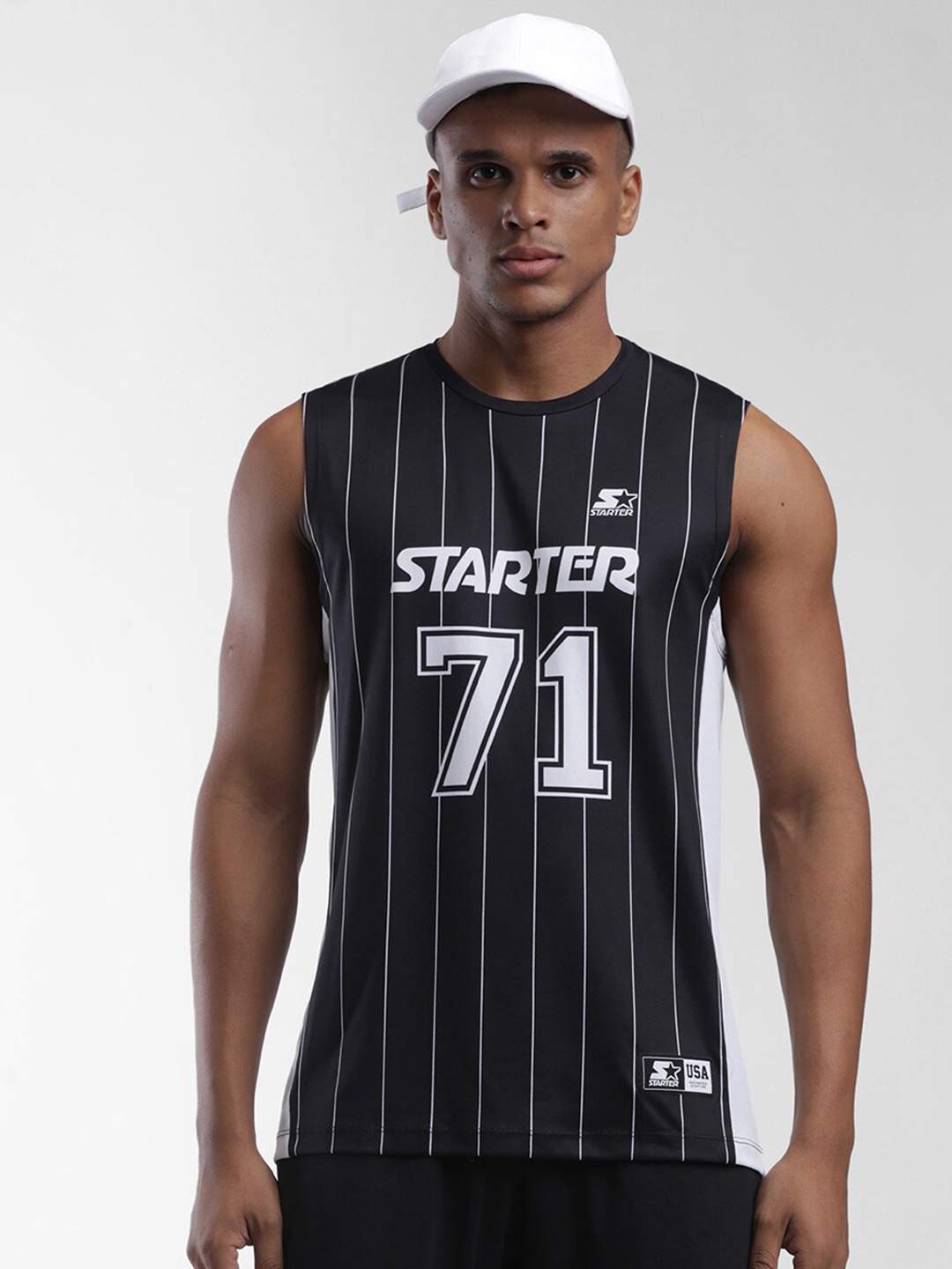 

STARTER Men Black Printed Innerwear Basic Vests