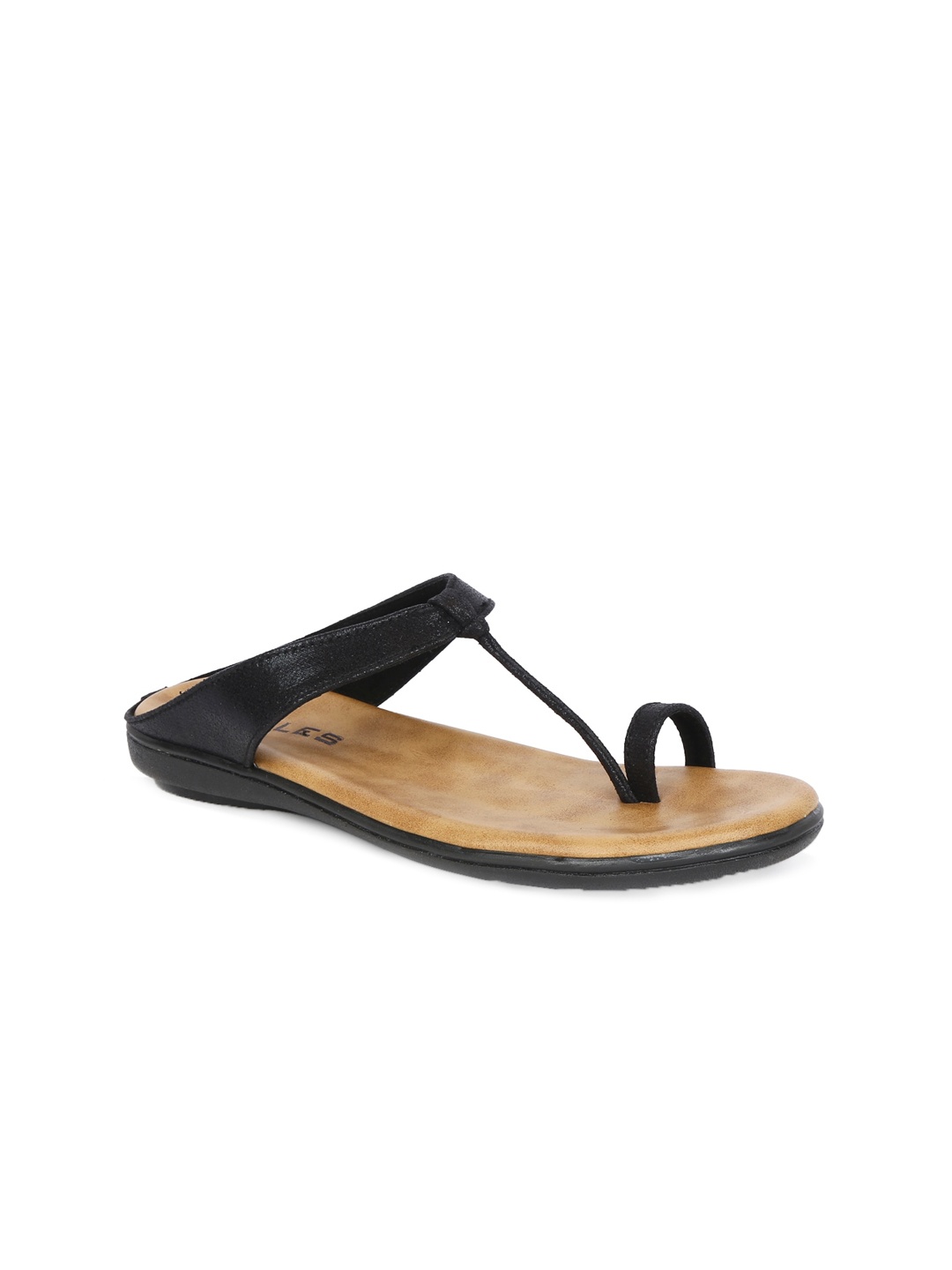 

SOLES Women Black Ethnic One Toe Flats