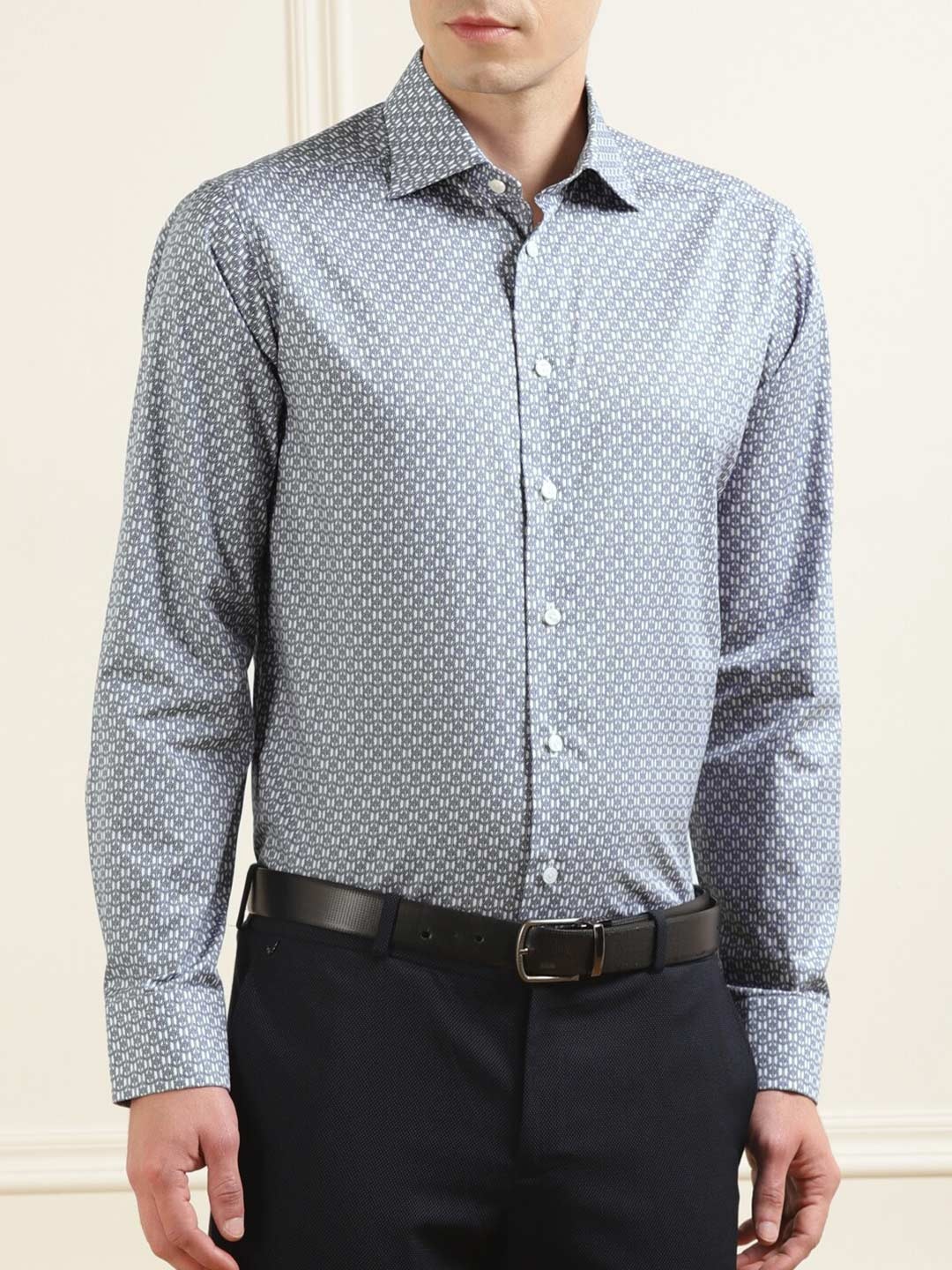 

Eton Men Grey Geometric Printed Casual Shirt