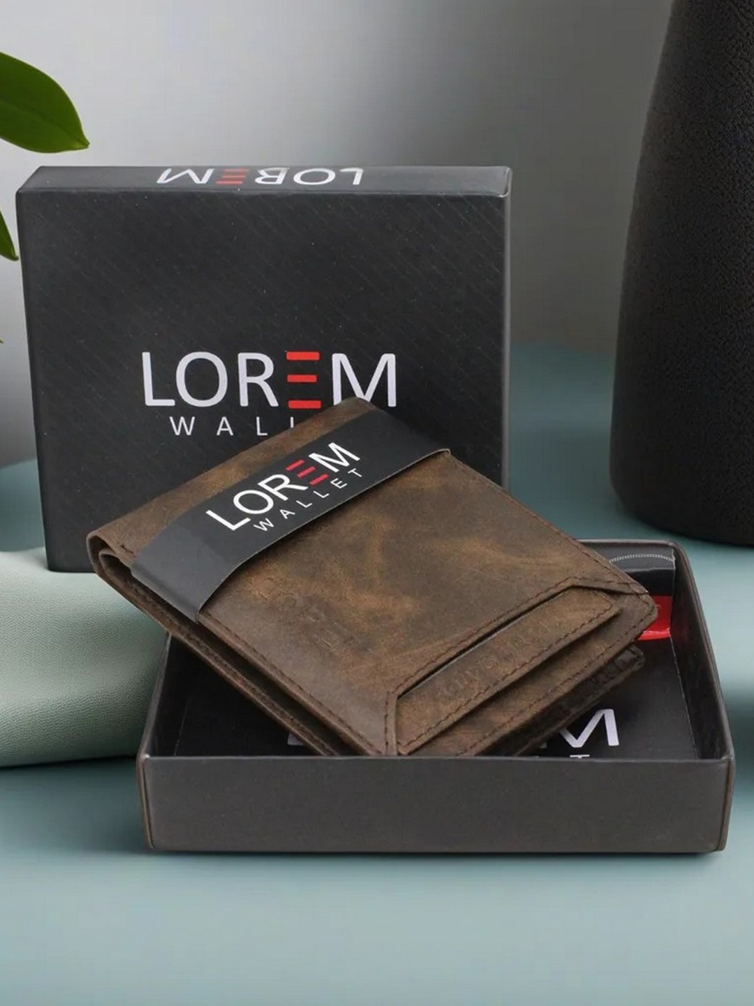 

LOREM Men Brown Textured Two Fold Wallet with SIM Card Holder