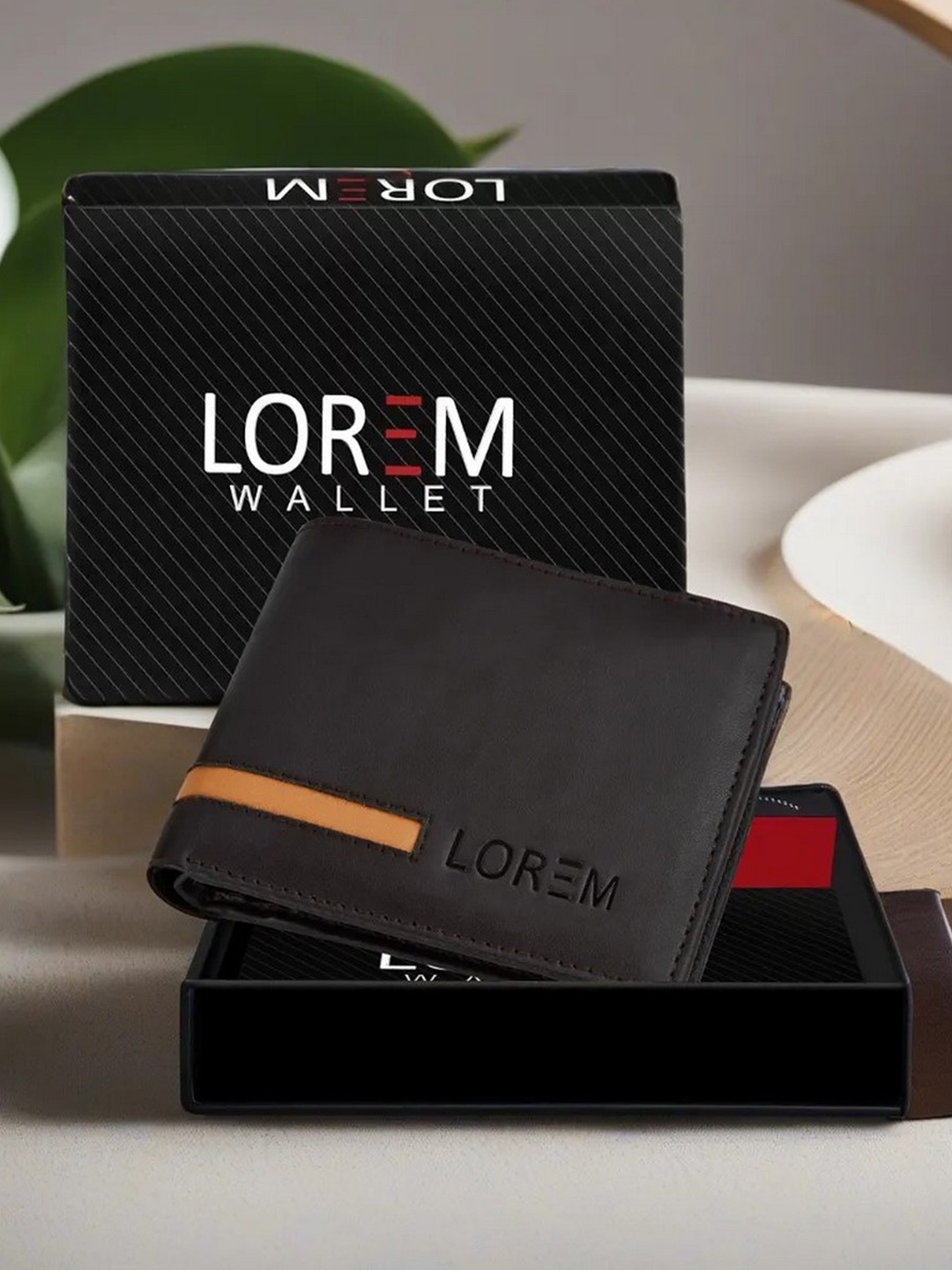 

LOREM Men Brown Textured Two Fold Wallet with SIM Card Holder