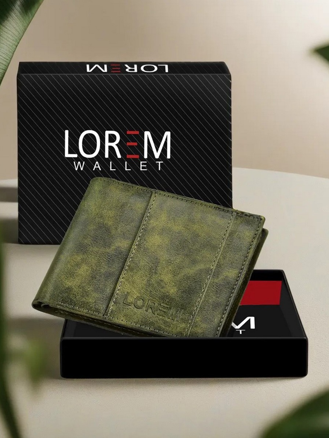 

LOREM Men Green Textured Two Fold Wallet with SIM Card Holder