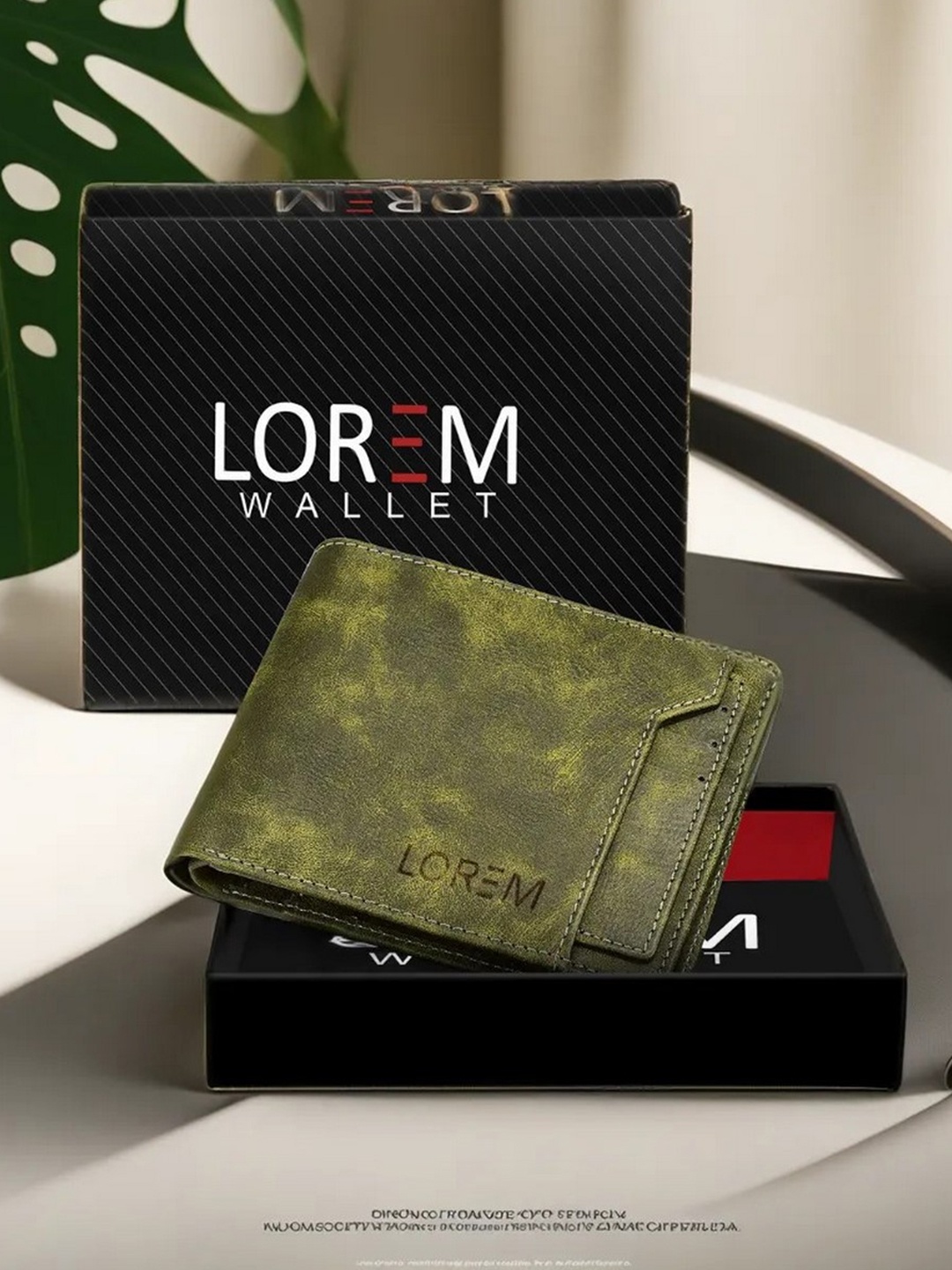 

LOREM Men Green Textured Two Fold Wallet with SIM Card Holder