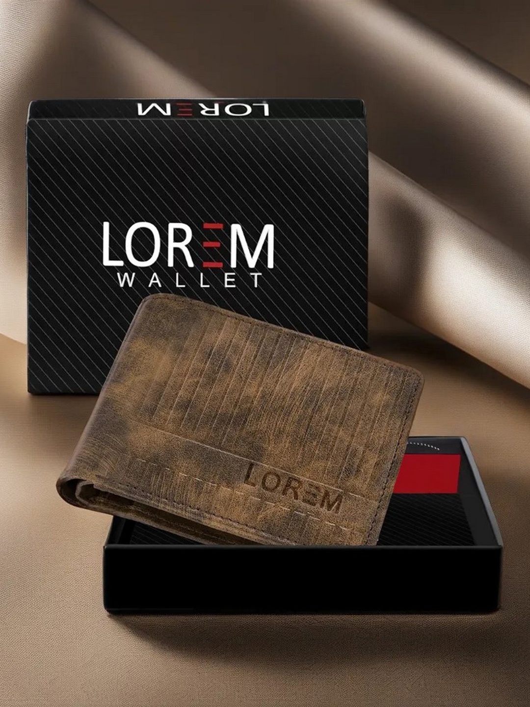 

LOREM Men Brown Textured Two Fold Wallet with SIM Card Holder