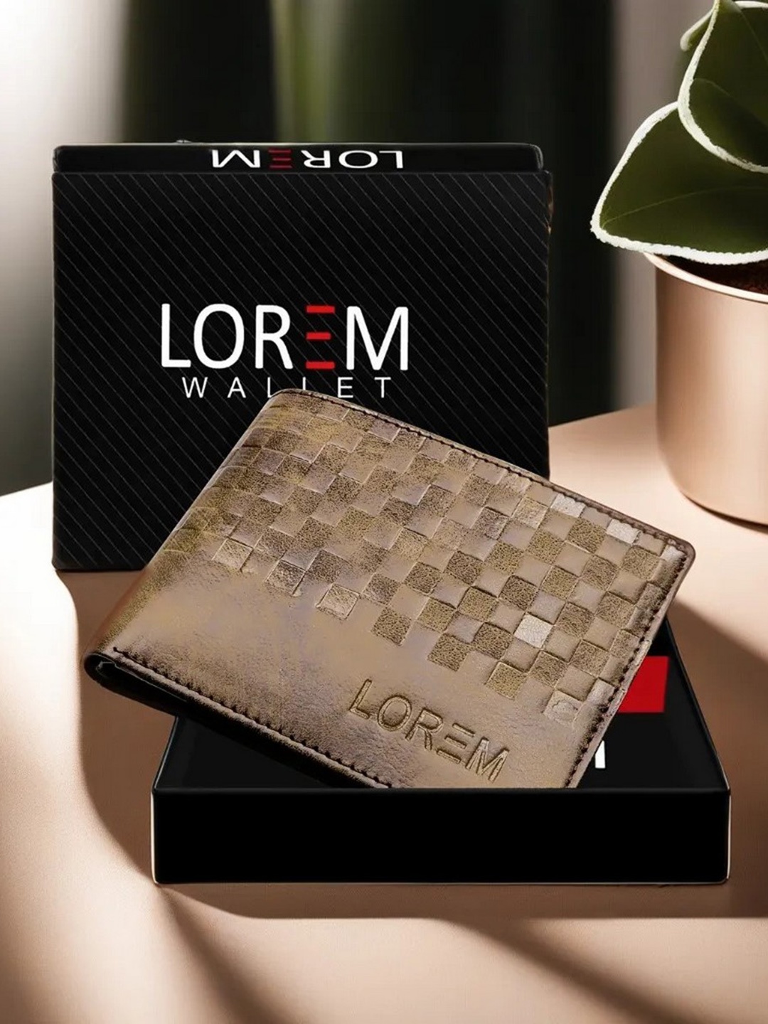 

LOREM Men Brown Textured Two Fold Wallet with SIM Card Holder