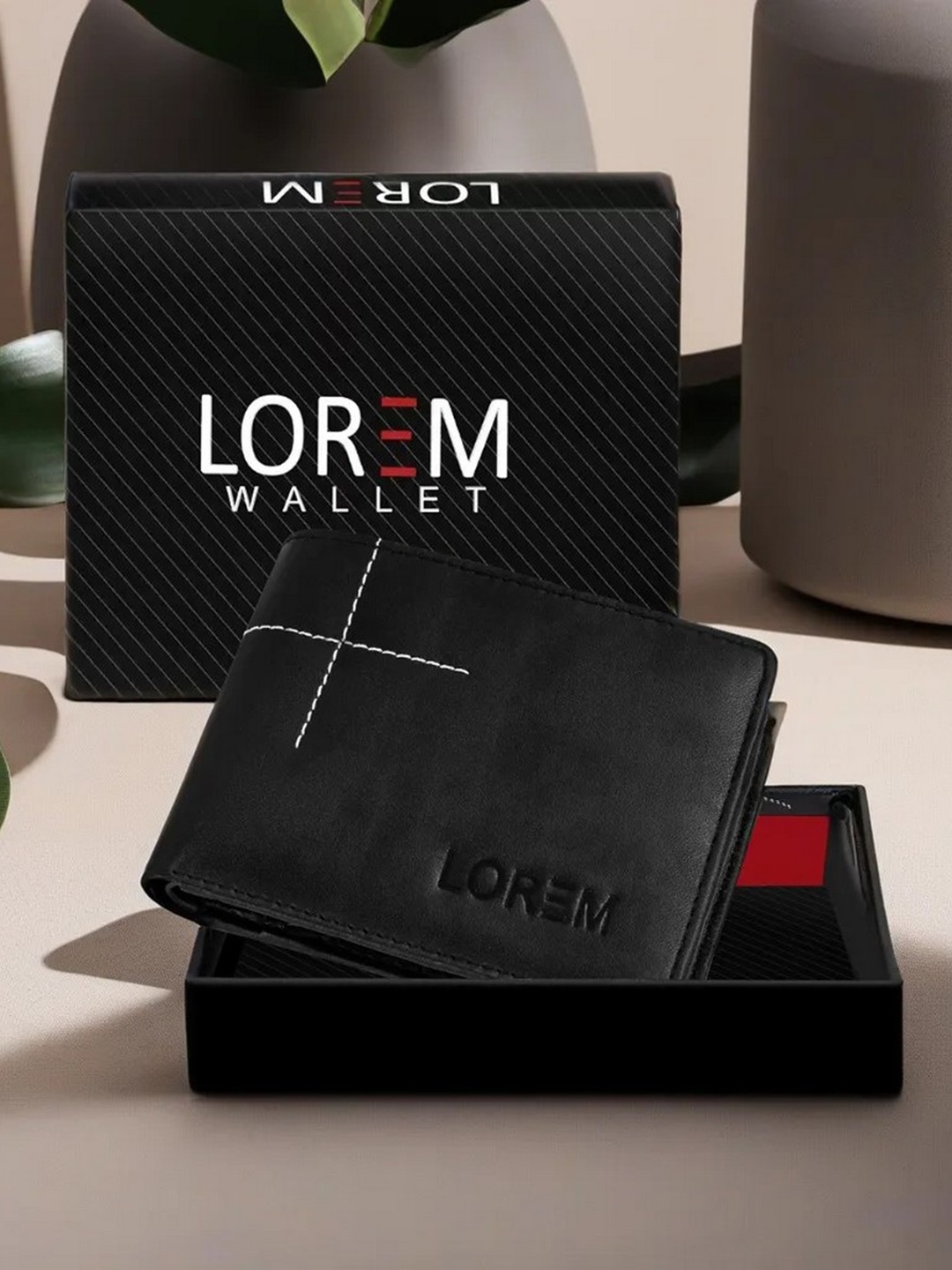 

LOREM Men Black Textured Two Fold Wallet with SIM Card Holder