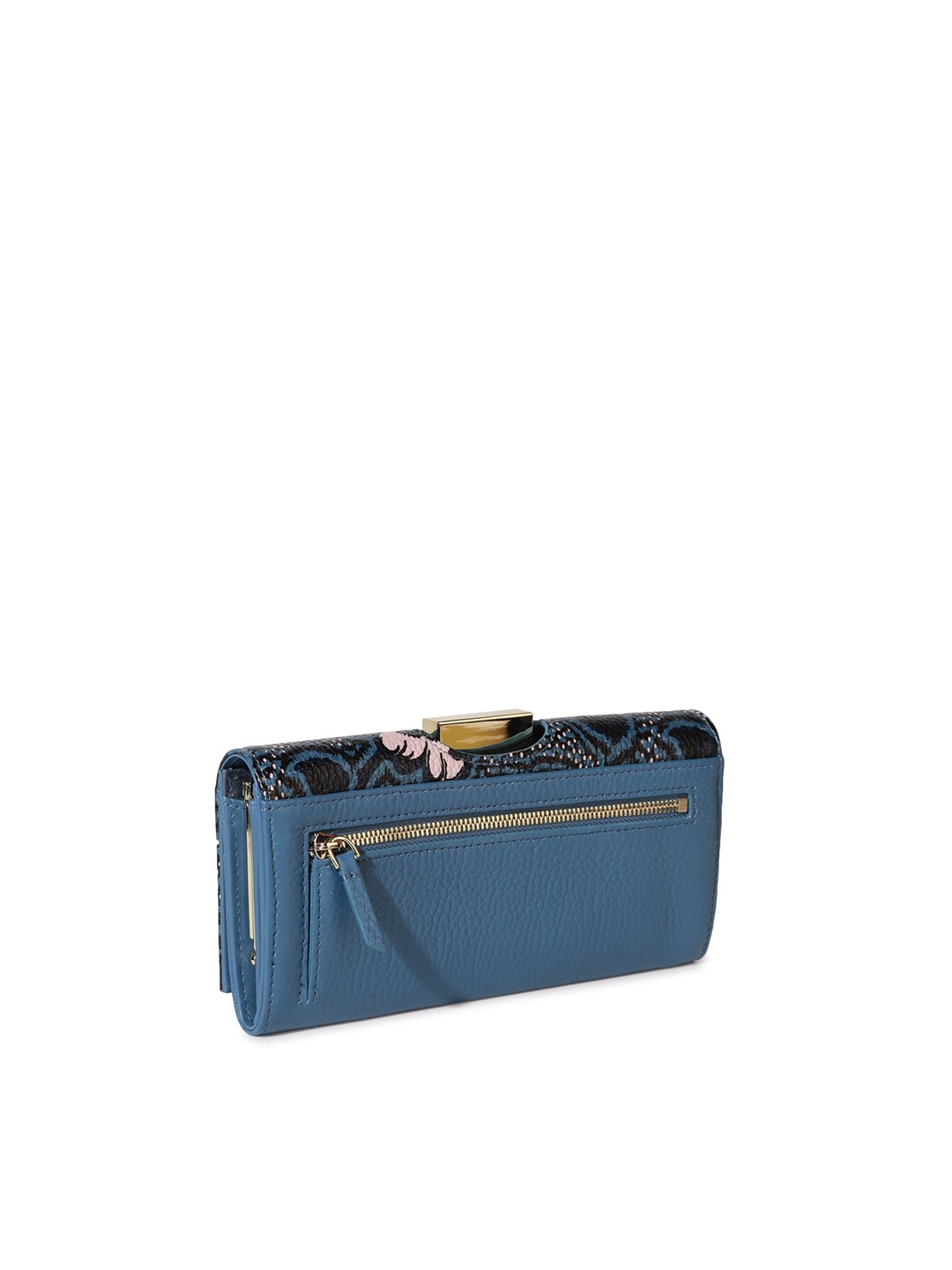

Ted Baker Women Blue & Black Floral Printed Envelope Clutch