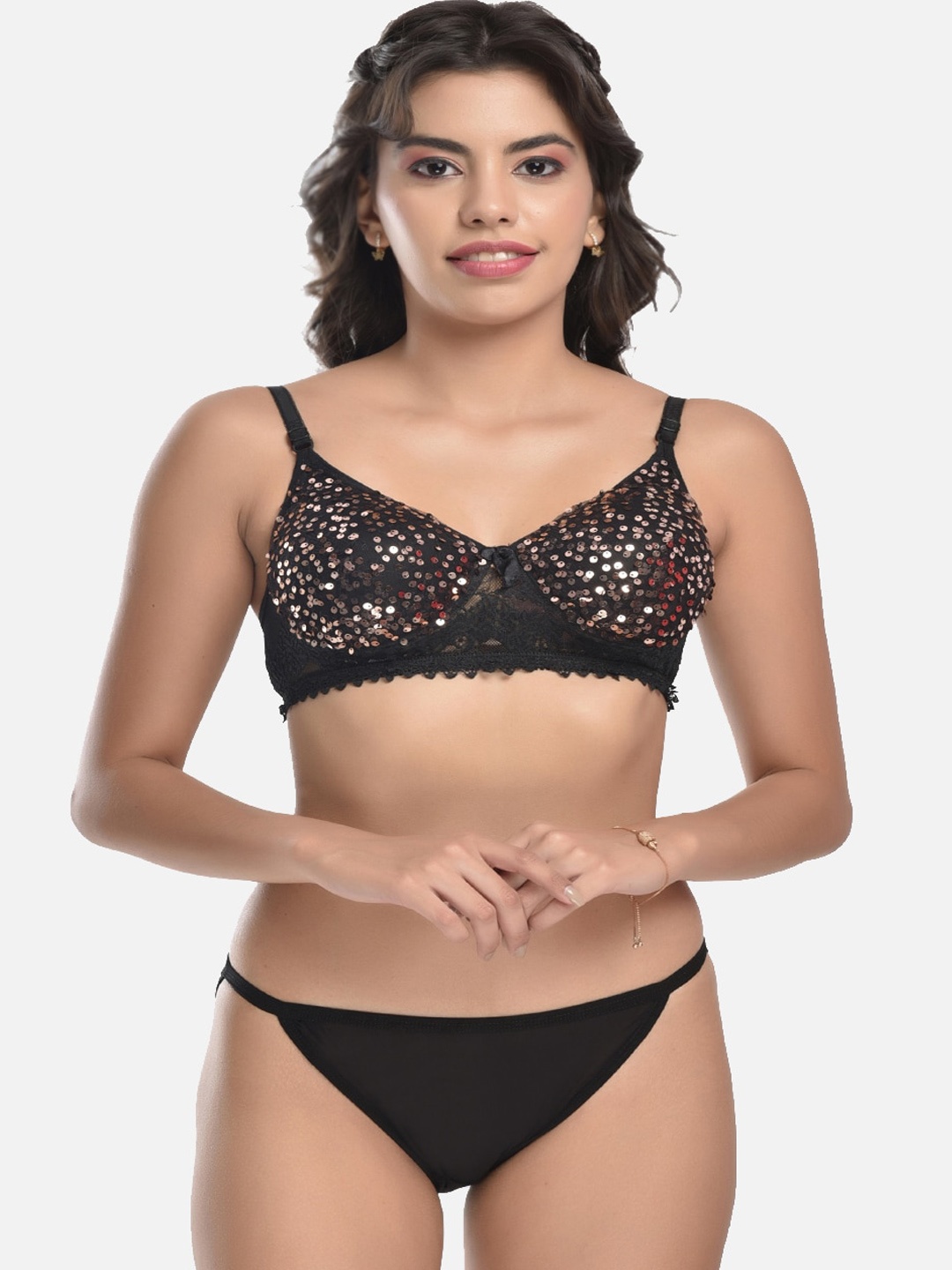 

FIMS Women Black Solid Lingerie SetMTR_Belly_Padded_Set_Black_B