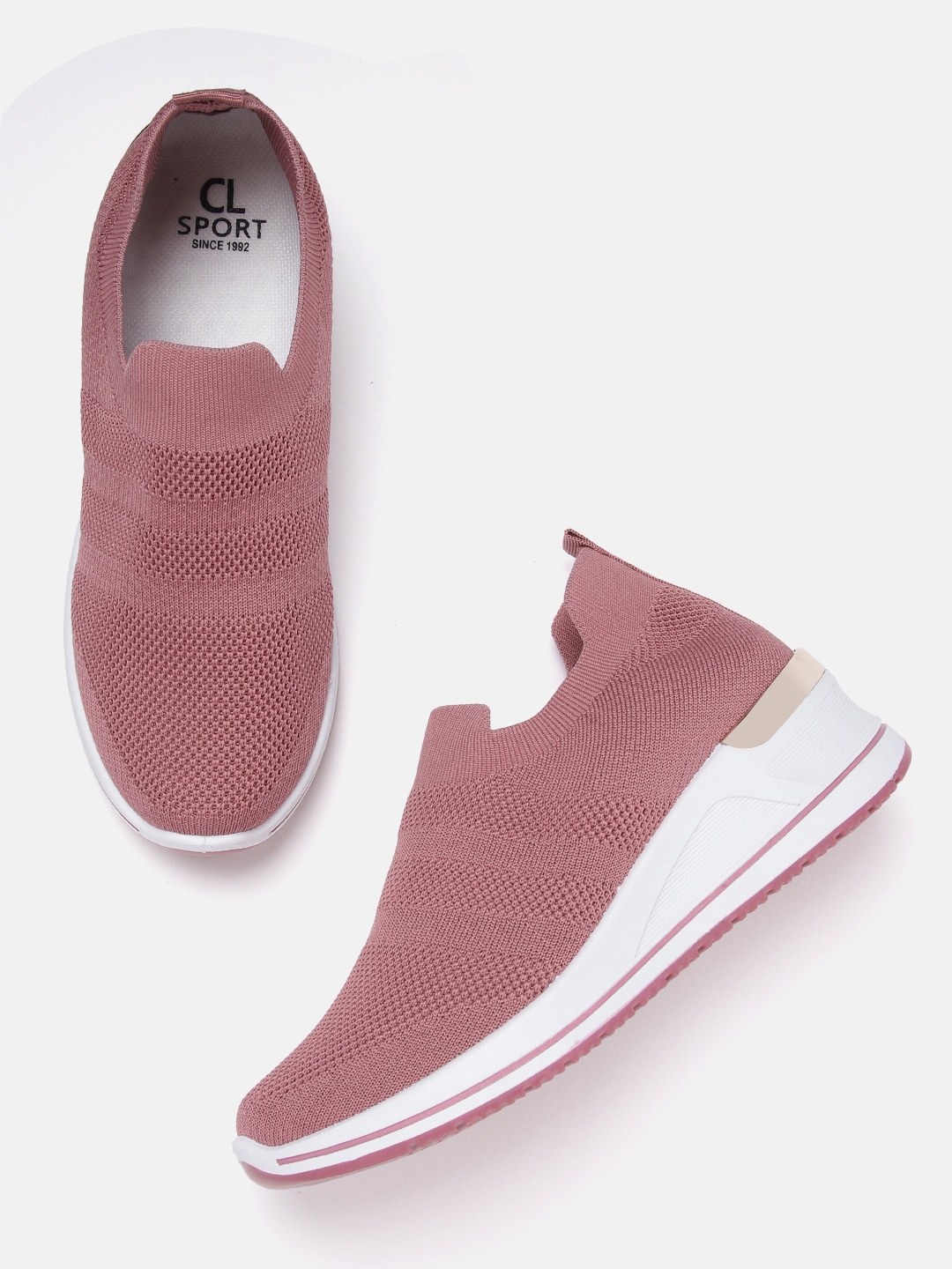 

Carlton London sports Women Dusty Pink Woven Design Sneakers, Rose