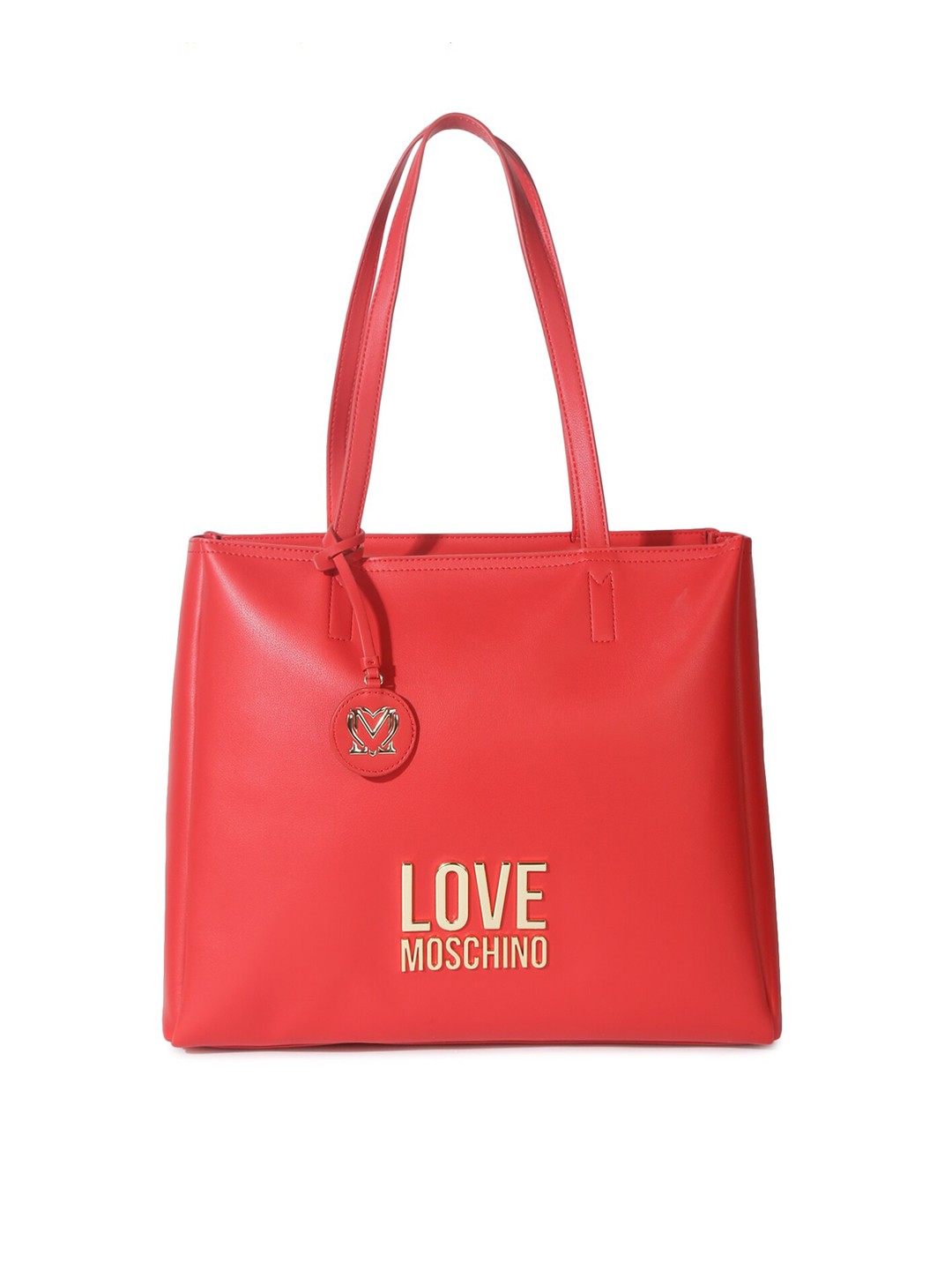 

LOVE MOSCHINO Women Red Embellished Leather Shopper Shoulder Bag