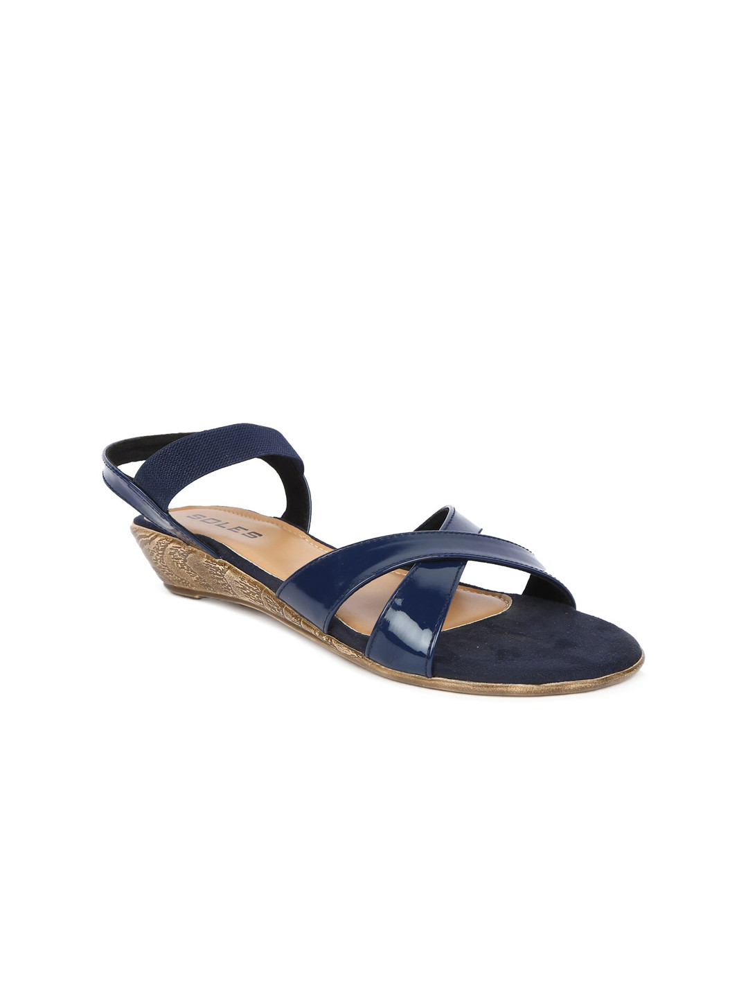 

SOLES Blue & Brown Wedge Sandals