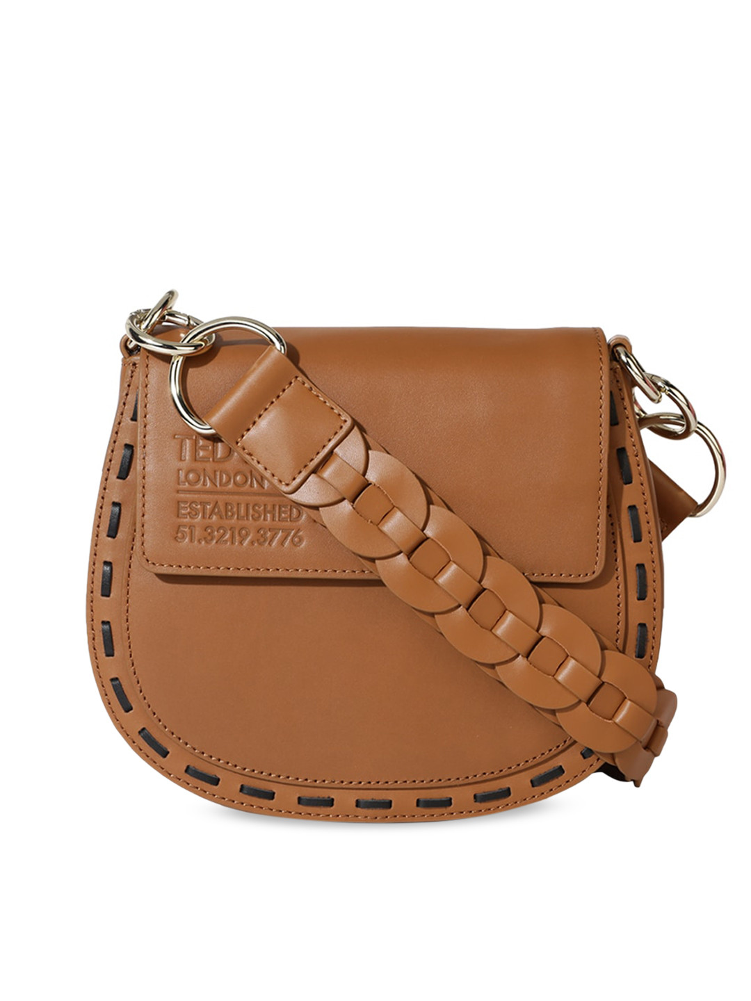 

Ted Baker Brown Leather Structured Sling Bag