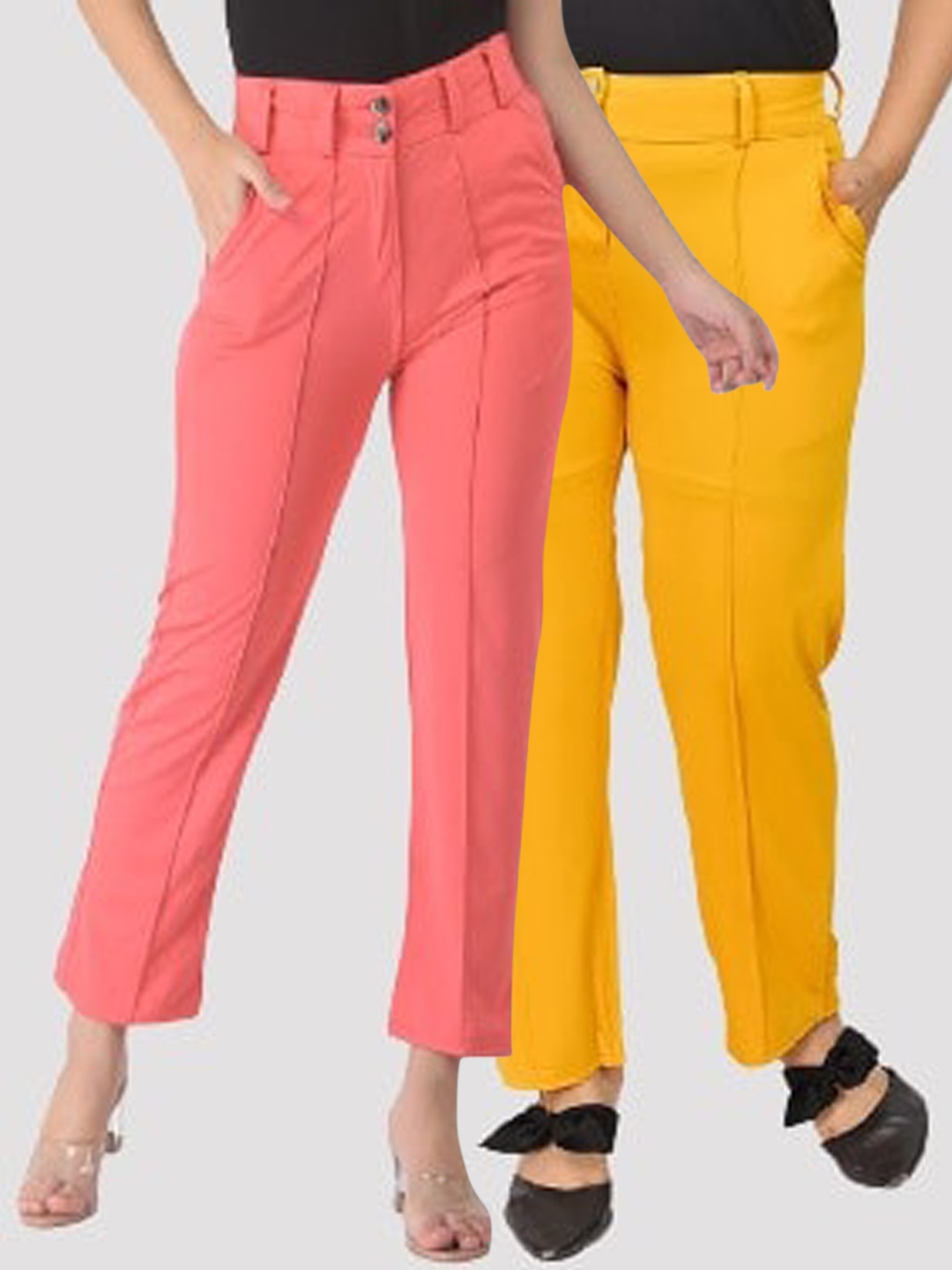 

Elendra jeans Girls Yellow & Peach Relaxed Trousers