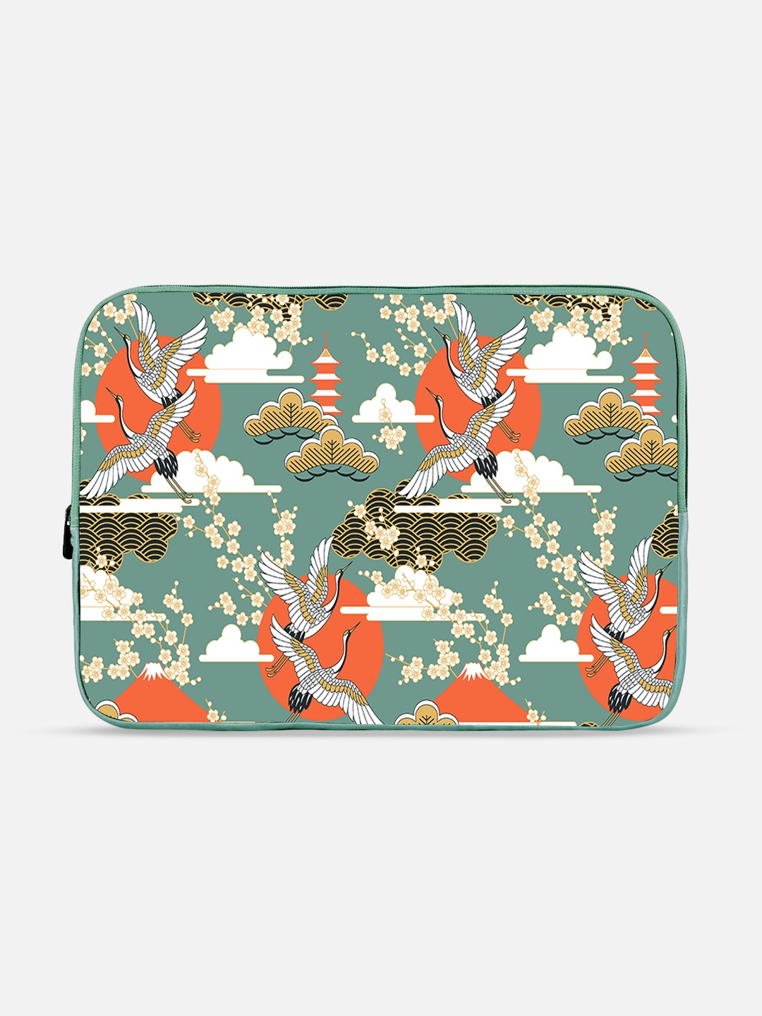 

THREADCURRY Unisex Green & White Printed Laptop Sleeve