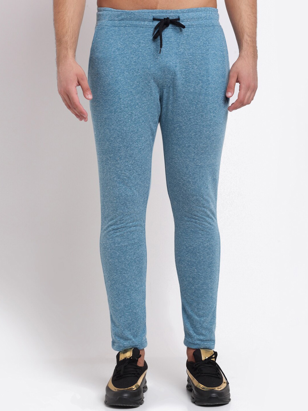 

Club York Men Blue Solid Track Pants