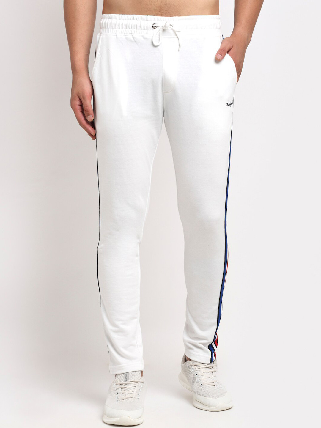 

Club York Men White Solid Cotton Track Pants