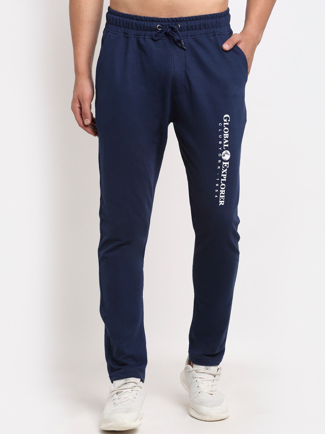 

Club York Men Navy Blue Solid Track Pants