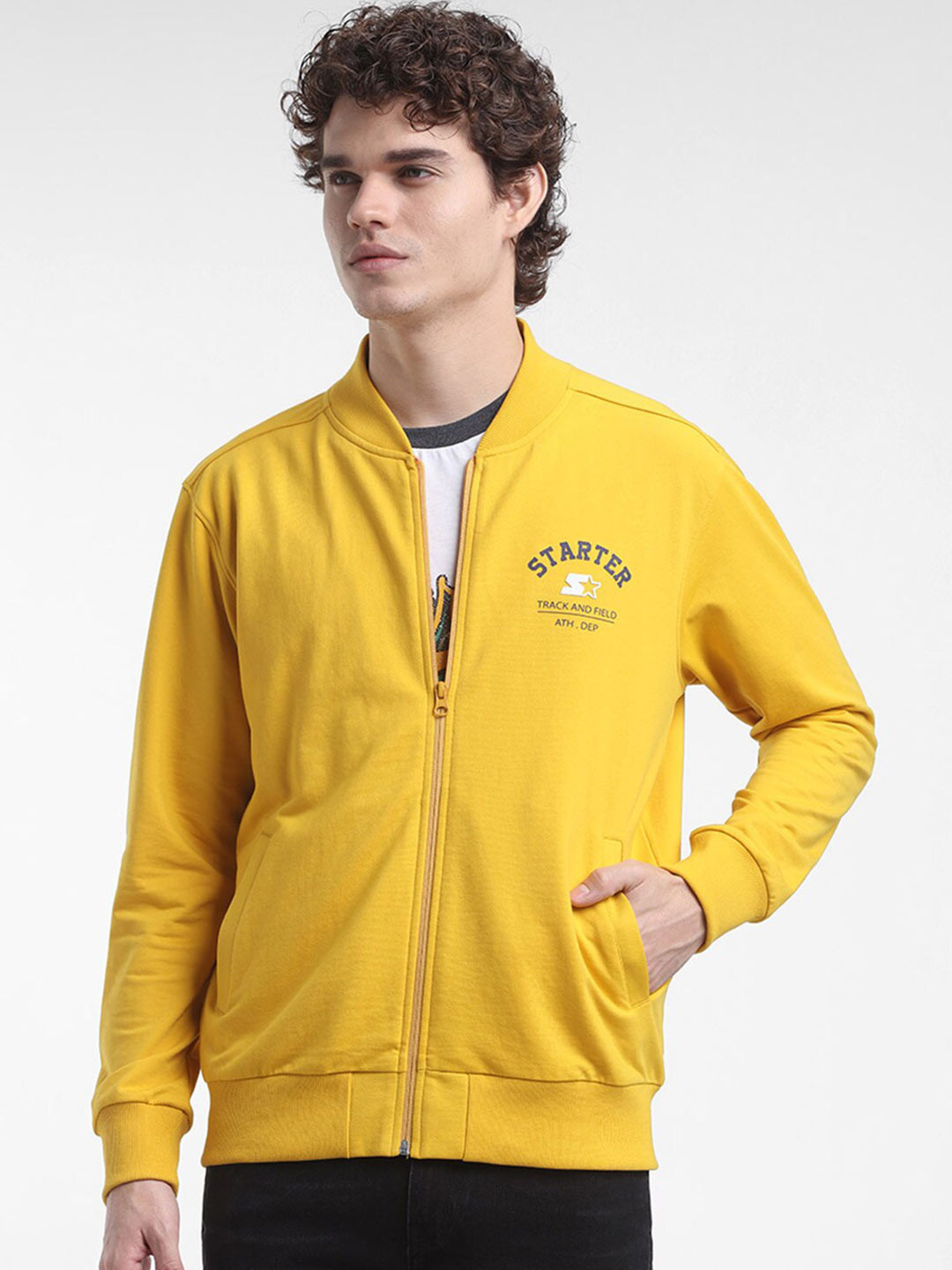

STARTER Men Yellow Printed Sweatshirt