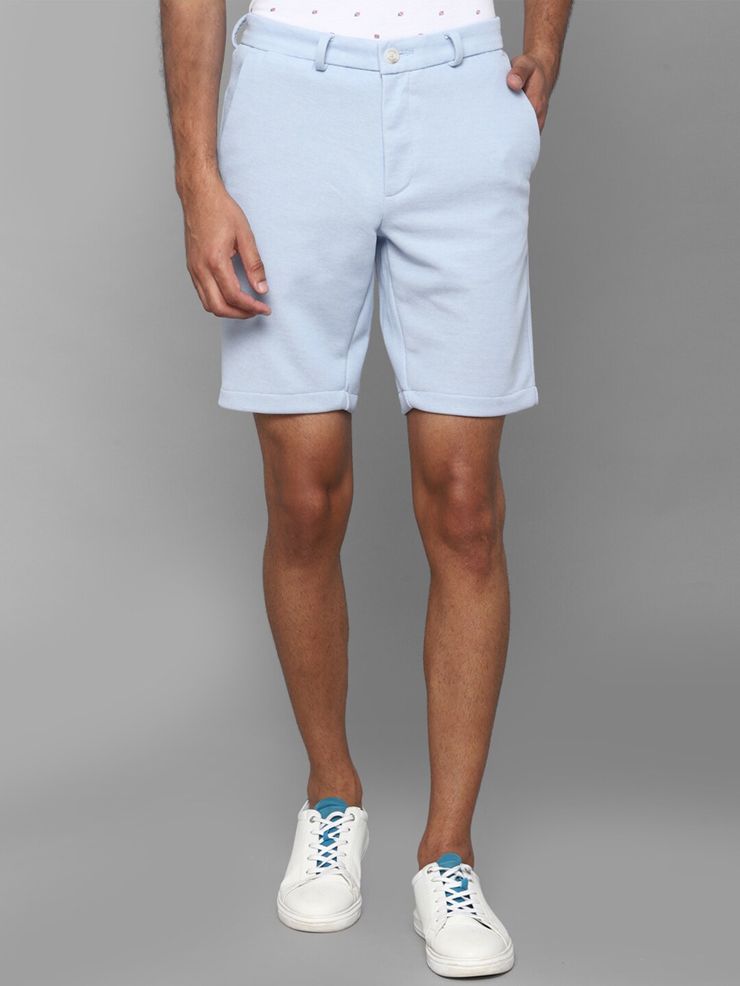 

Allen Solly Men Blue Solid Slim Fit Cotton Shorts