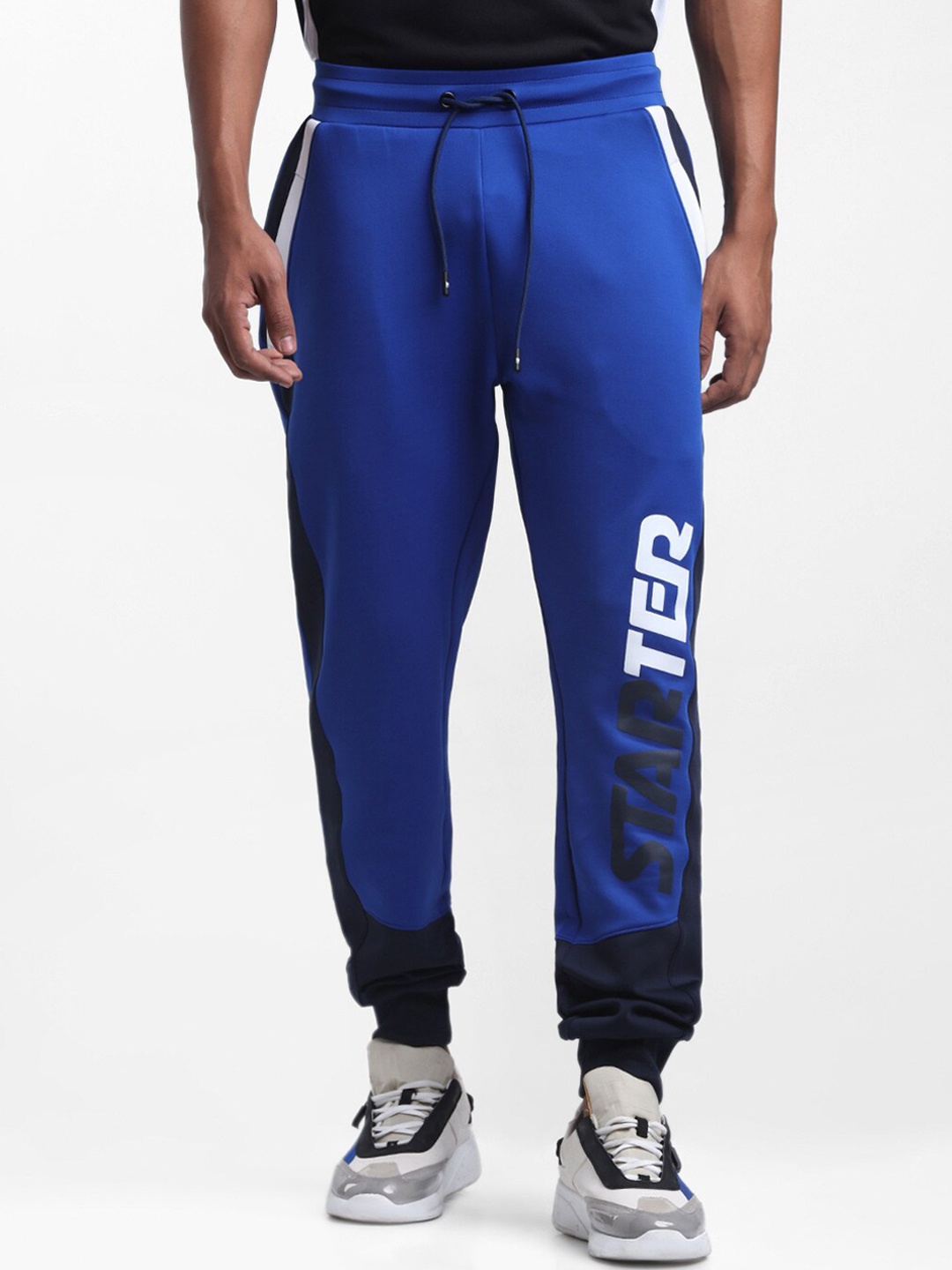 

STARTER Men Blue Typography Printed Joggers