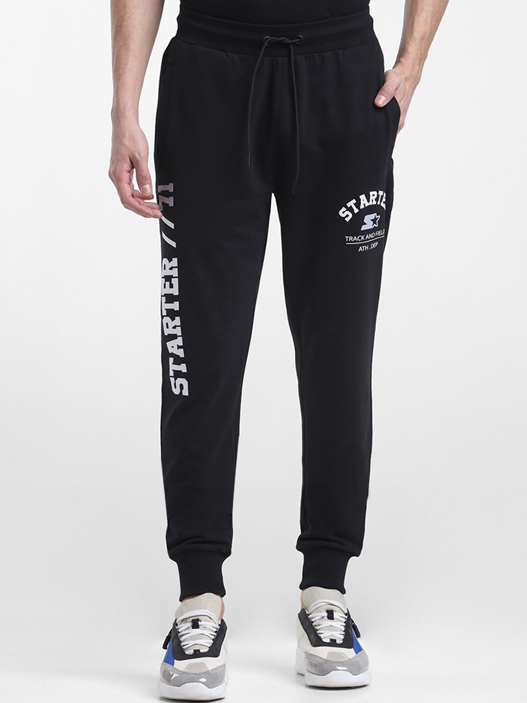 

STARTER Men Black Printed Slim-Fit Polyester Joggers