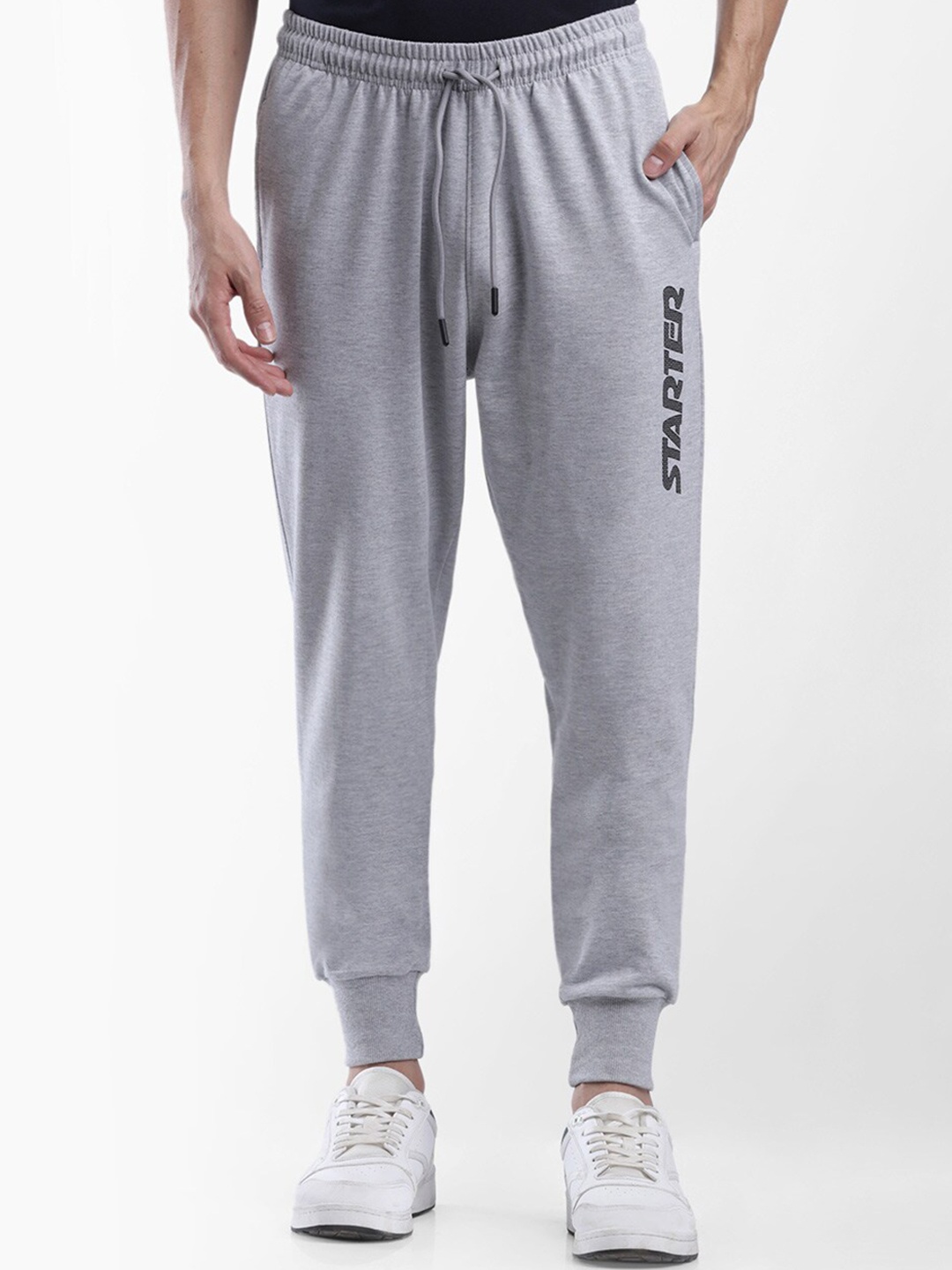 

STARTER Men Grey Solid Slim-Fit Track Pants