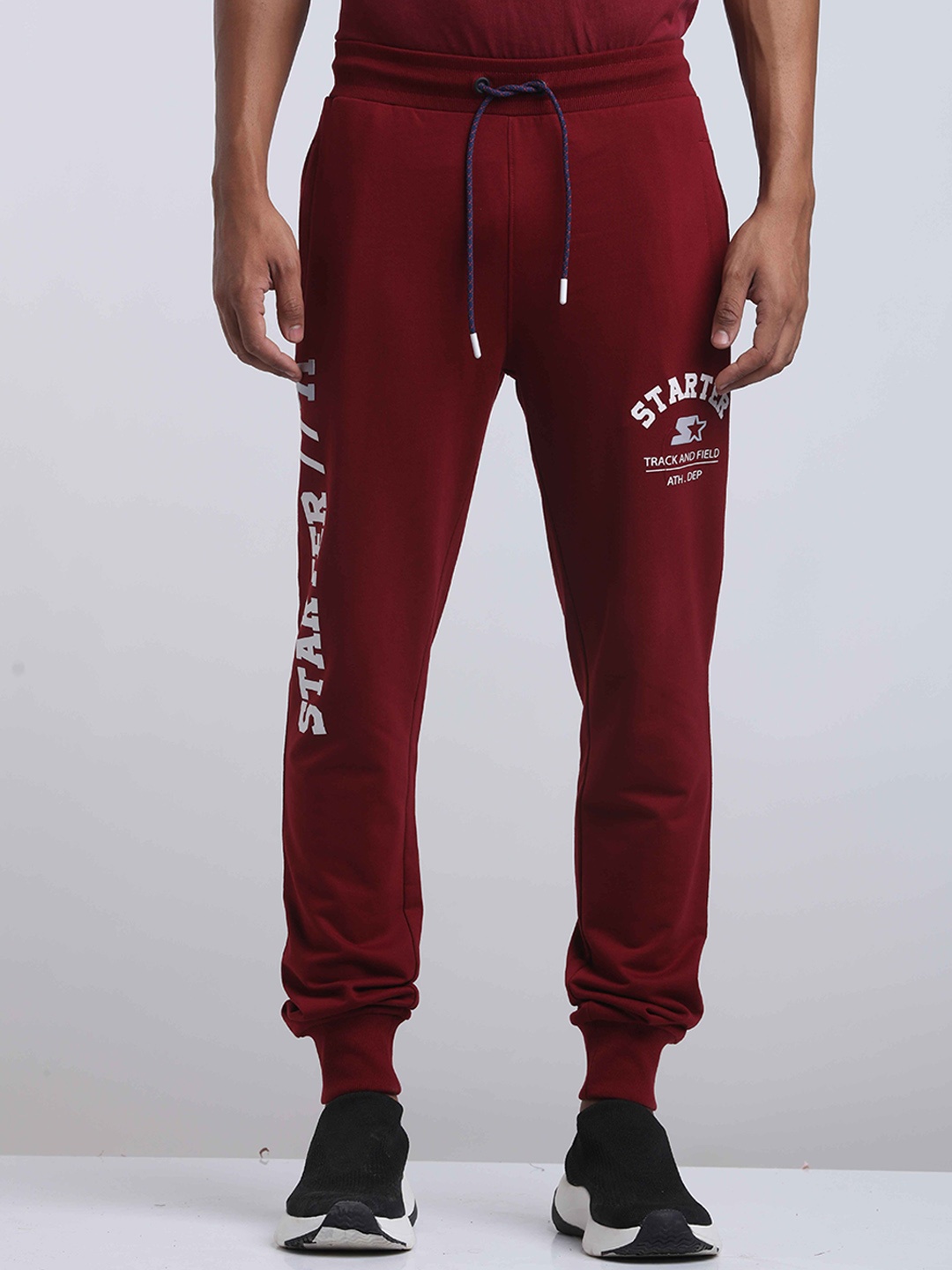 

STARTER Men Red Solid Slim-Fit Joggers