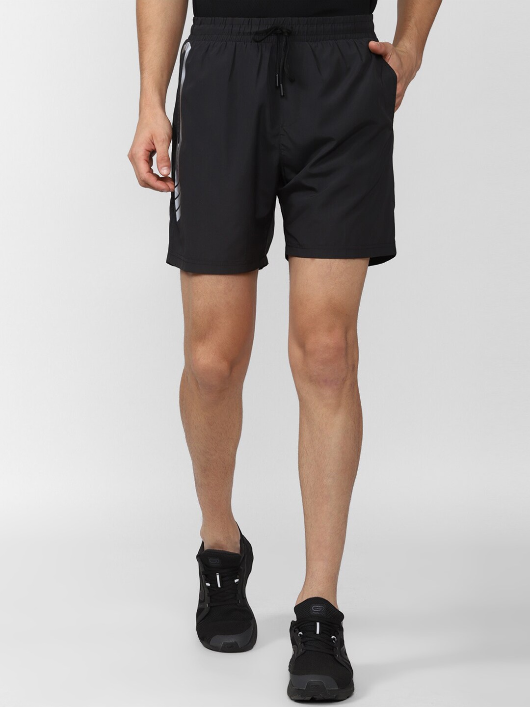 

Peter England Casuals Men Black Typography Slim Fit Sports Shorts