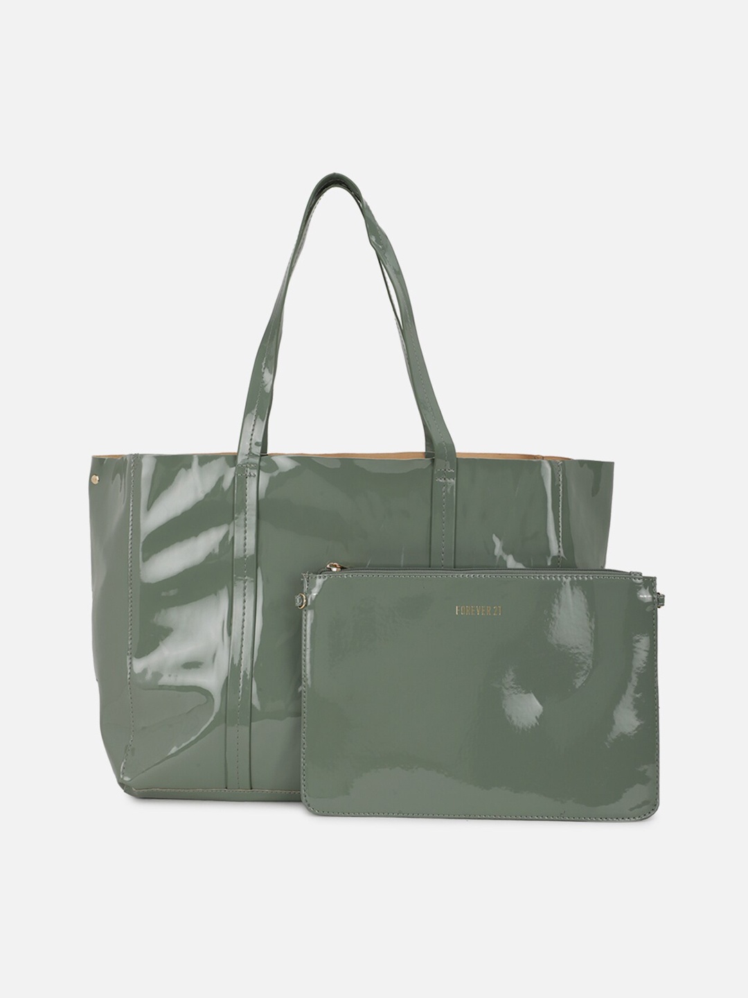 

FOREVER 21 Green Oversized Shopper Shoulder Bag