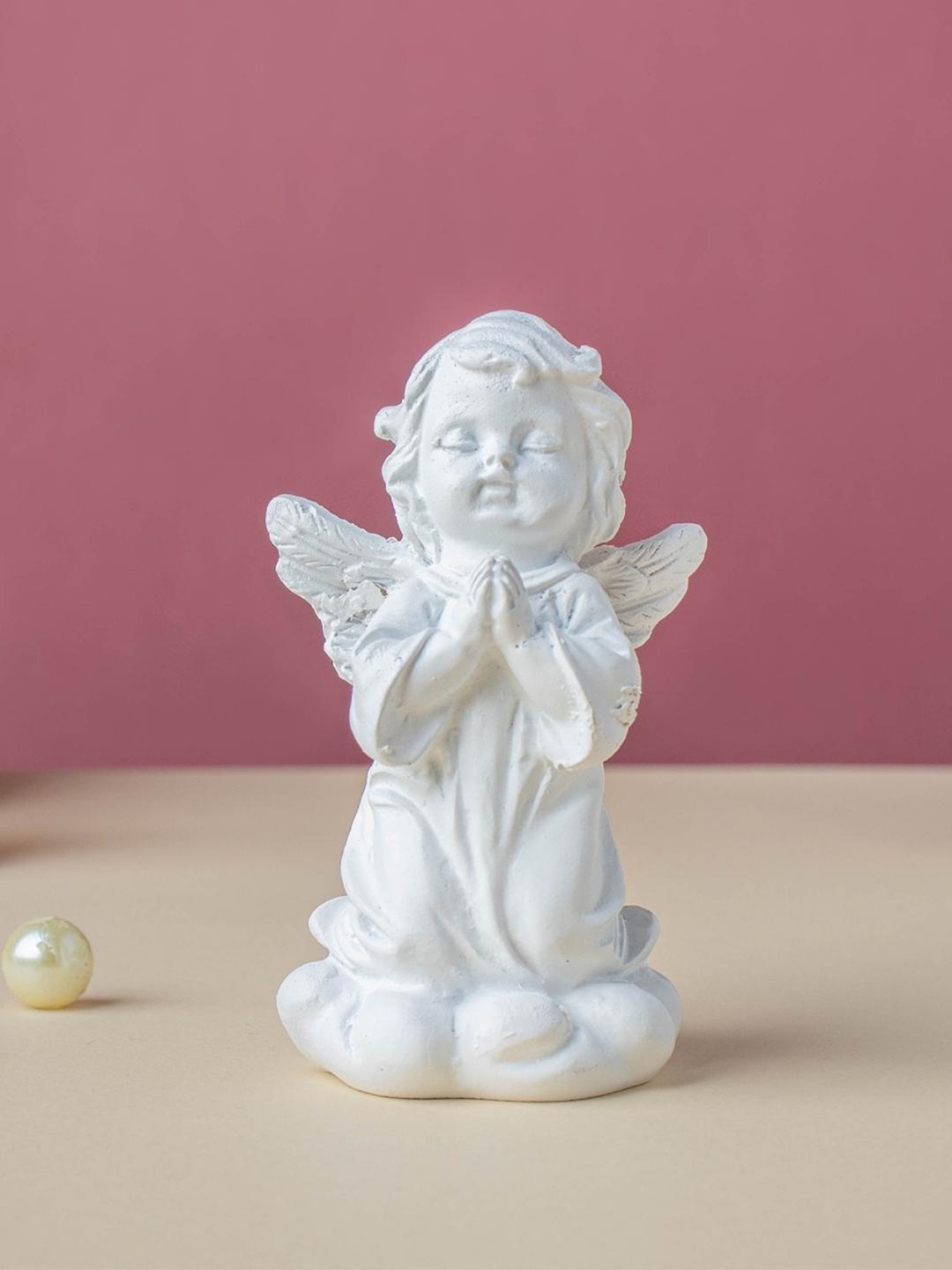 

Nestasia White Solid Resin Little Angel Showpiece