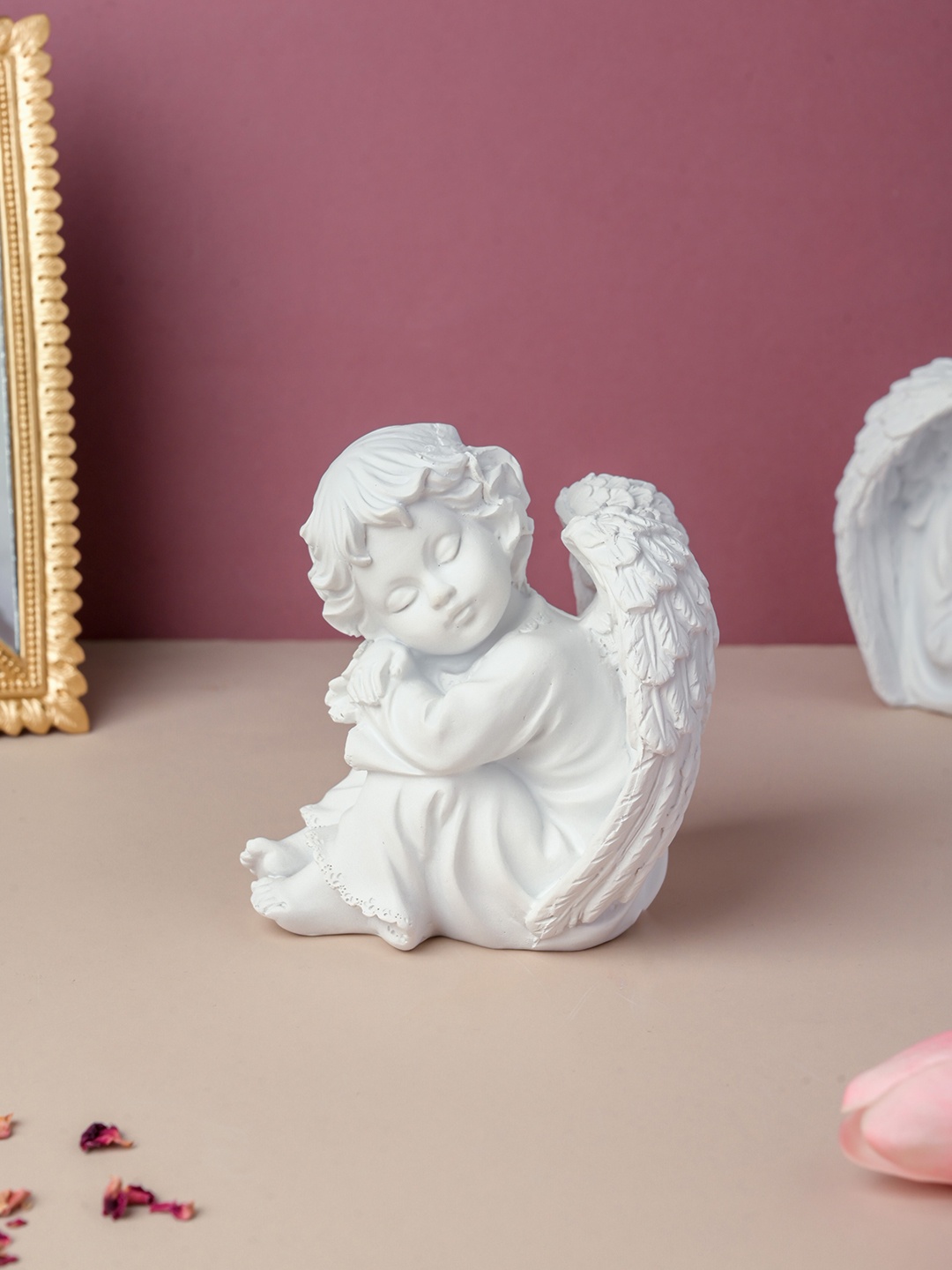 

Nestasia White Little Sleeping Angel Statue Showpiece