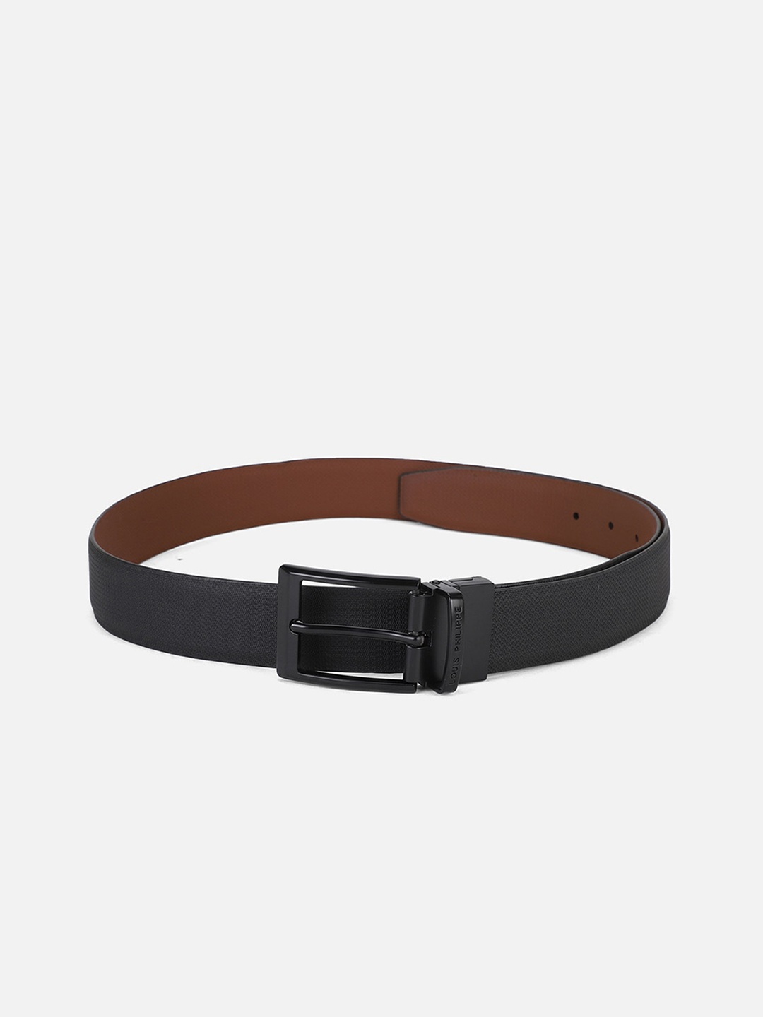 

Louis Philippe Men Black Textured Leather Formal Belt