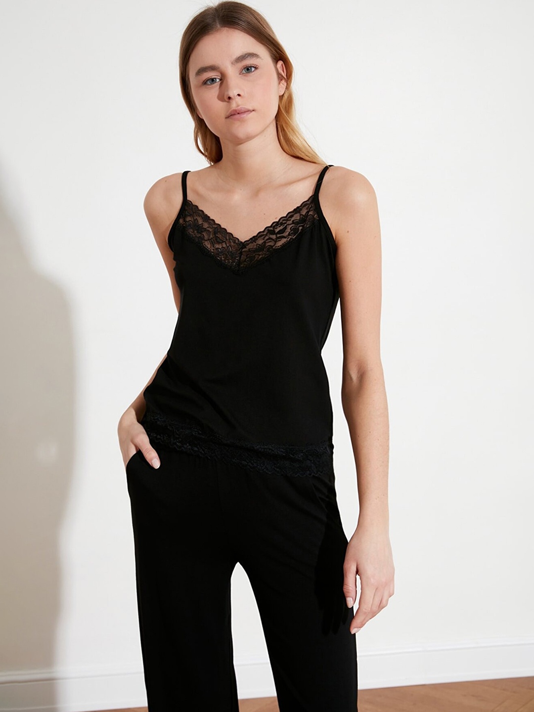 

Trendyol Women Black Night suit