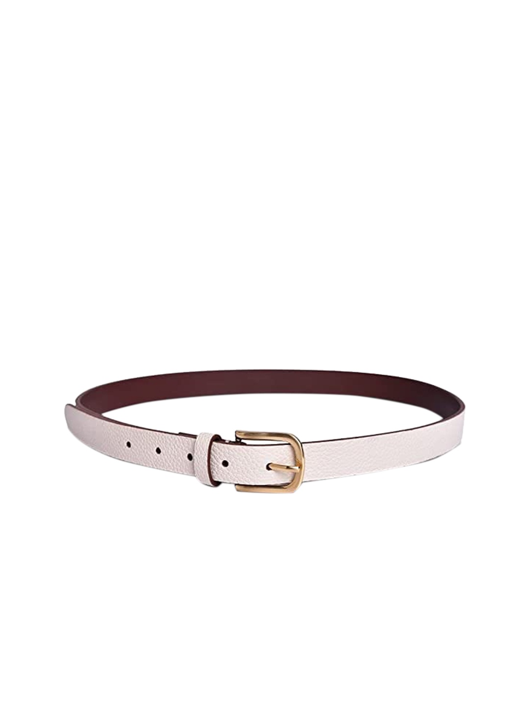 

Belwaba Women White Textured PU Formal Belt