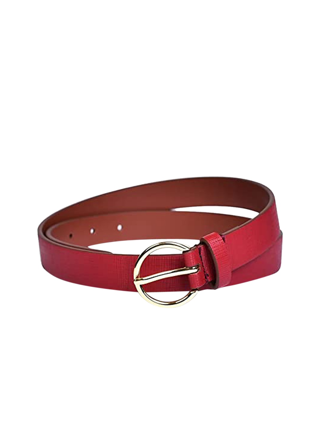 

Belwaba Women Red Textured PU Formal Belt