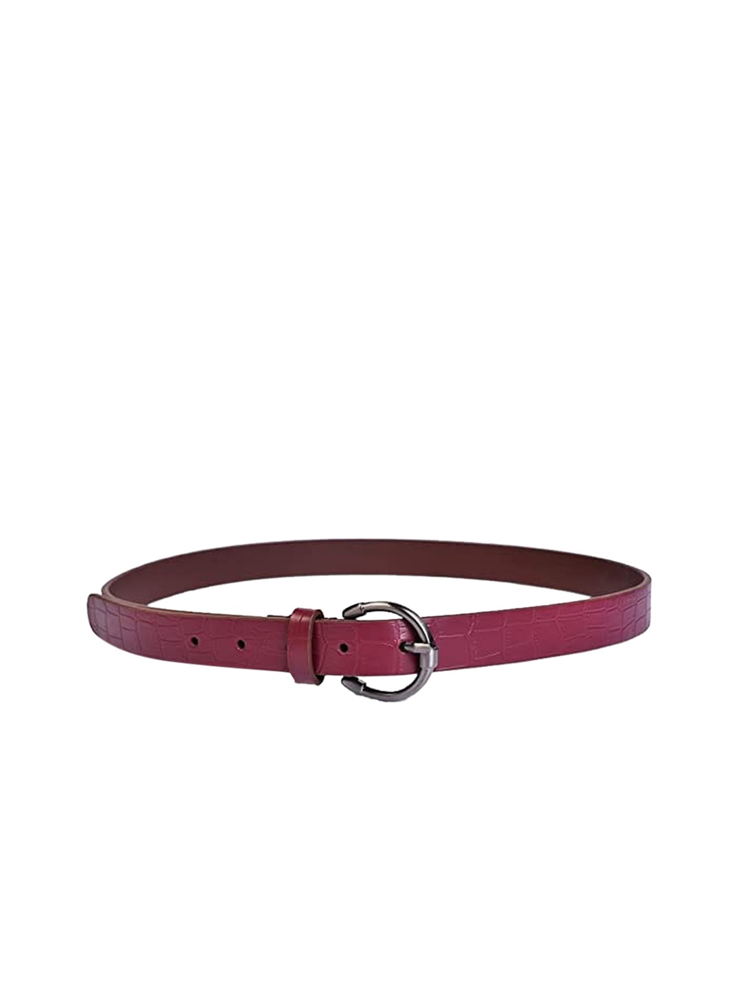 

Belwaba Women Maroon Leather Formal Belt