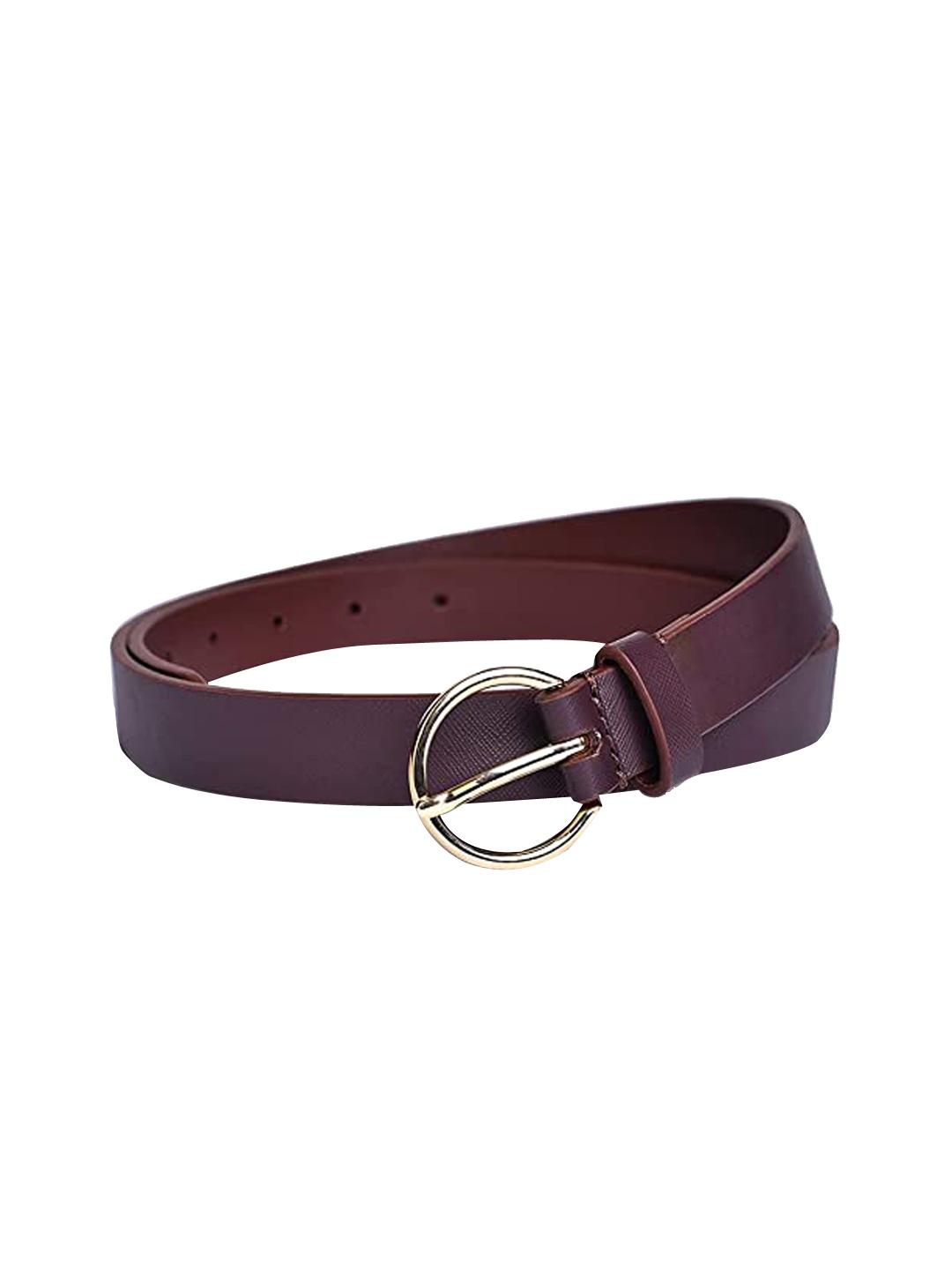 

Belwaba Women Burgundy Textured PU Formal Belt