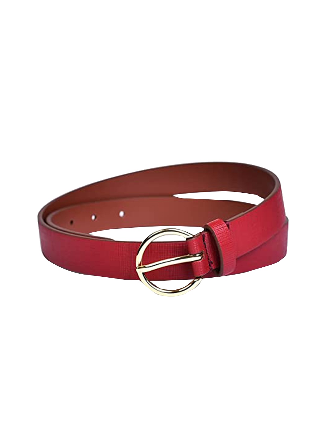 

Belwaba Women Red Textured PU Belt