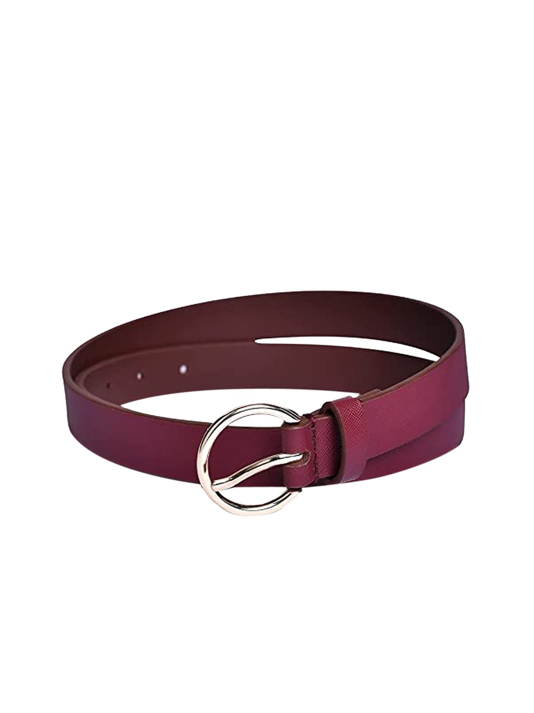 

Belwaba Women Maroon Textured PU Formal Belt