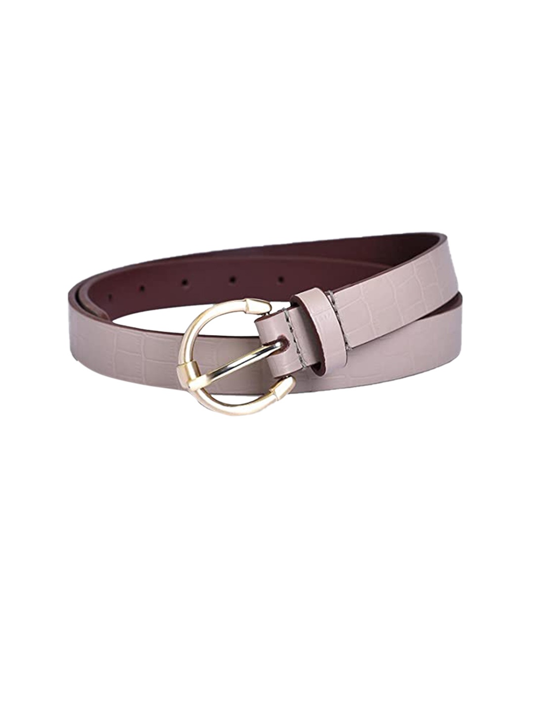 

Belwaba Women Beige Printed Leather Casual Belt