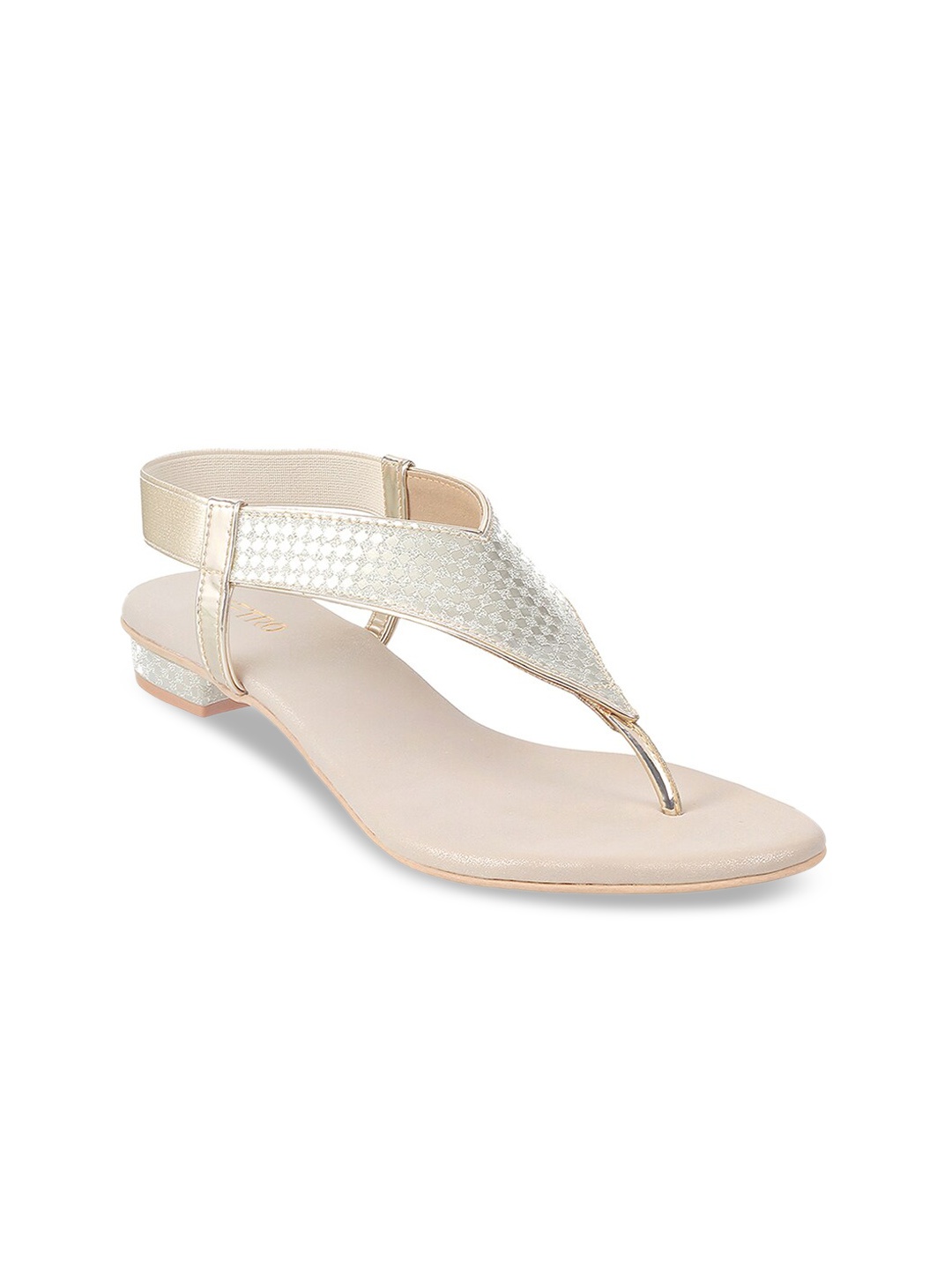 

Metro Women Gold-Toned Open Toe Flats