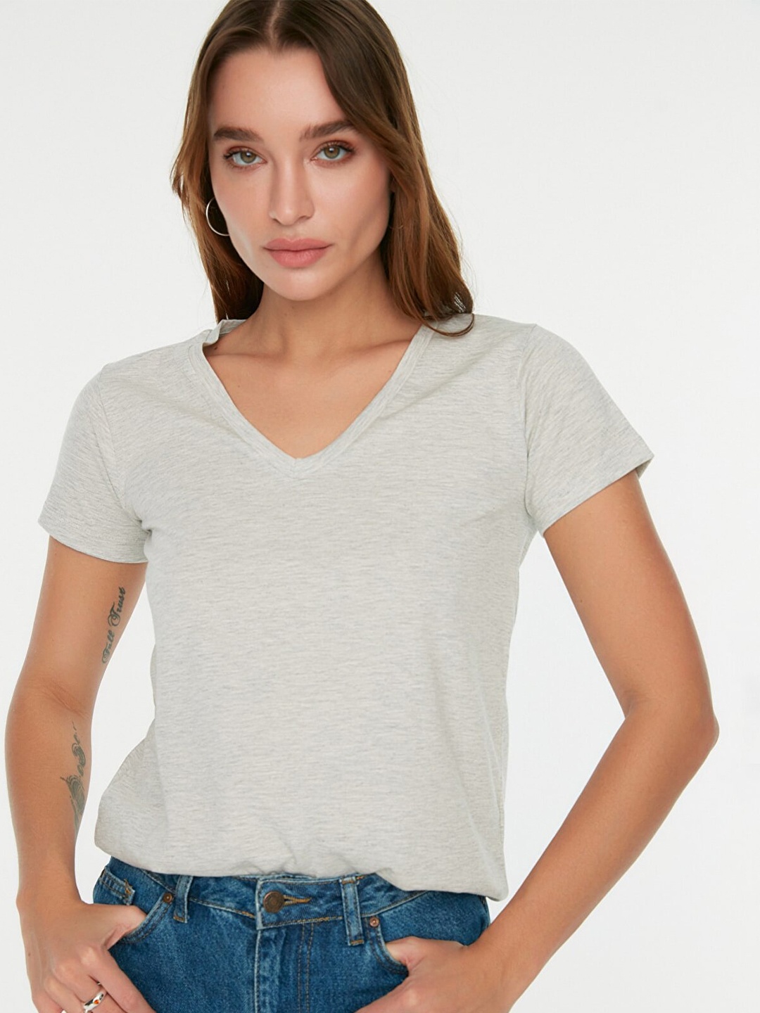

Trendyol Women Blue Pack Of 2 V-Neck T-shirt, Na