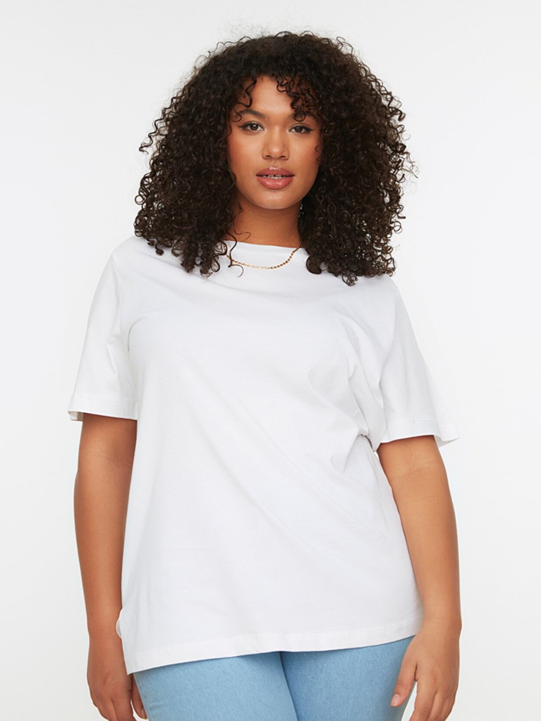 

Trendyol Women White Cotton T-shirt