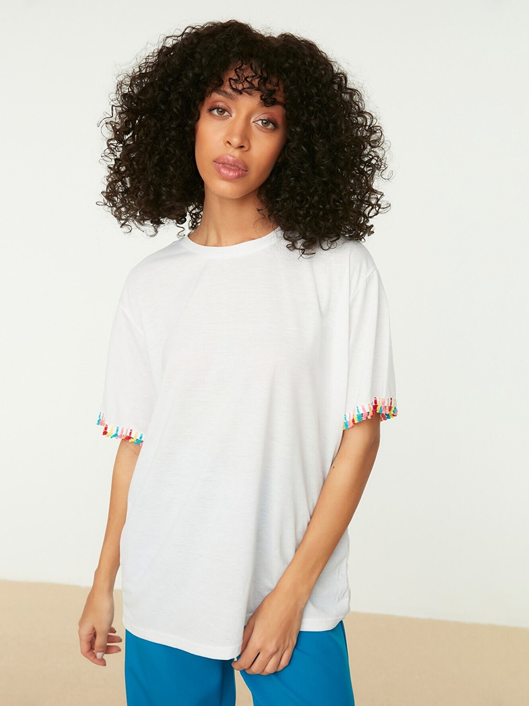 

Trendyol Women White Solid T-shirt