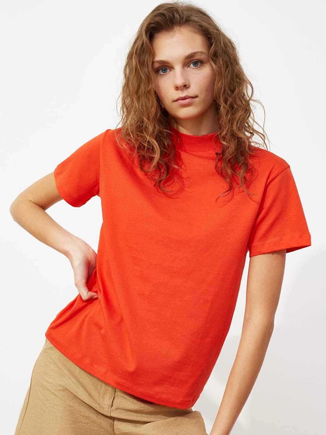 

Trendyol Women Red Cotton T-shirt