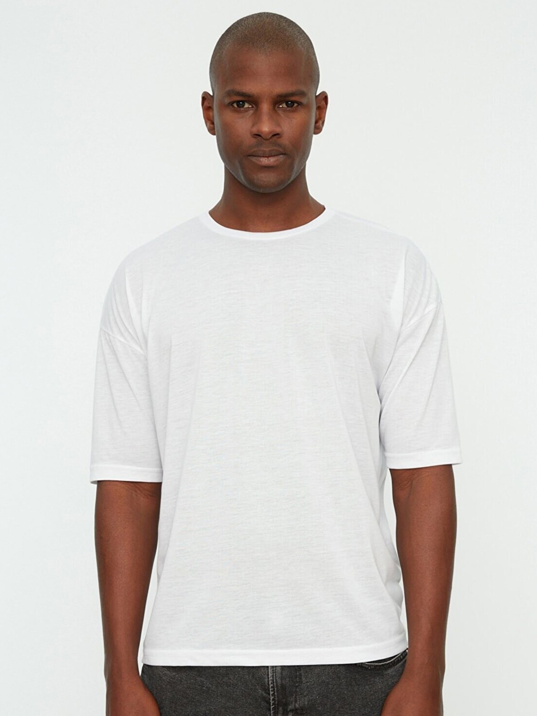 

Trendyol Men White High Neck T-shirt