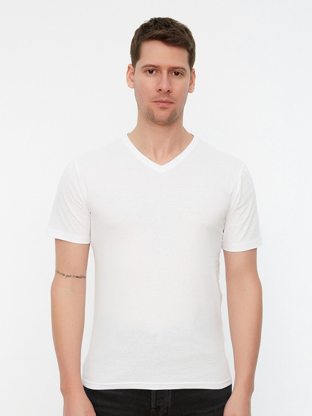 

Trendyol Men White V-Neck T-shirt