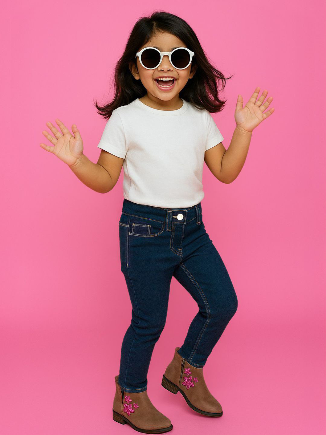 TALES & STORIES Girls Blue Slim Fit Stretchable Denim Jeans