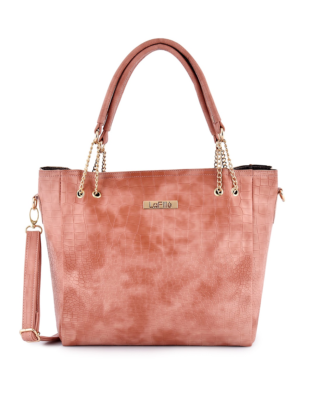 

LaFille Women Peach-Colored PU Structured Shoulder Bag