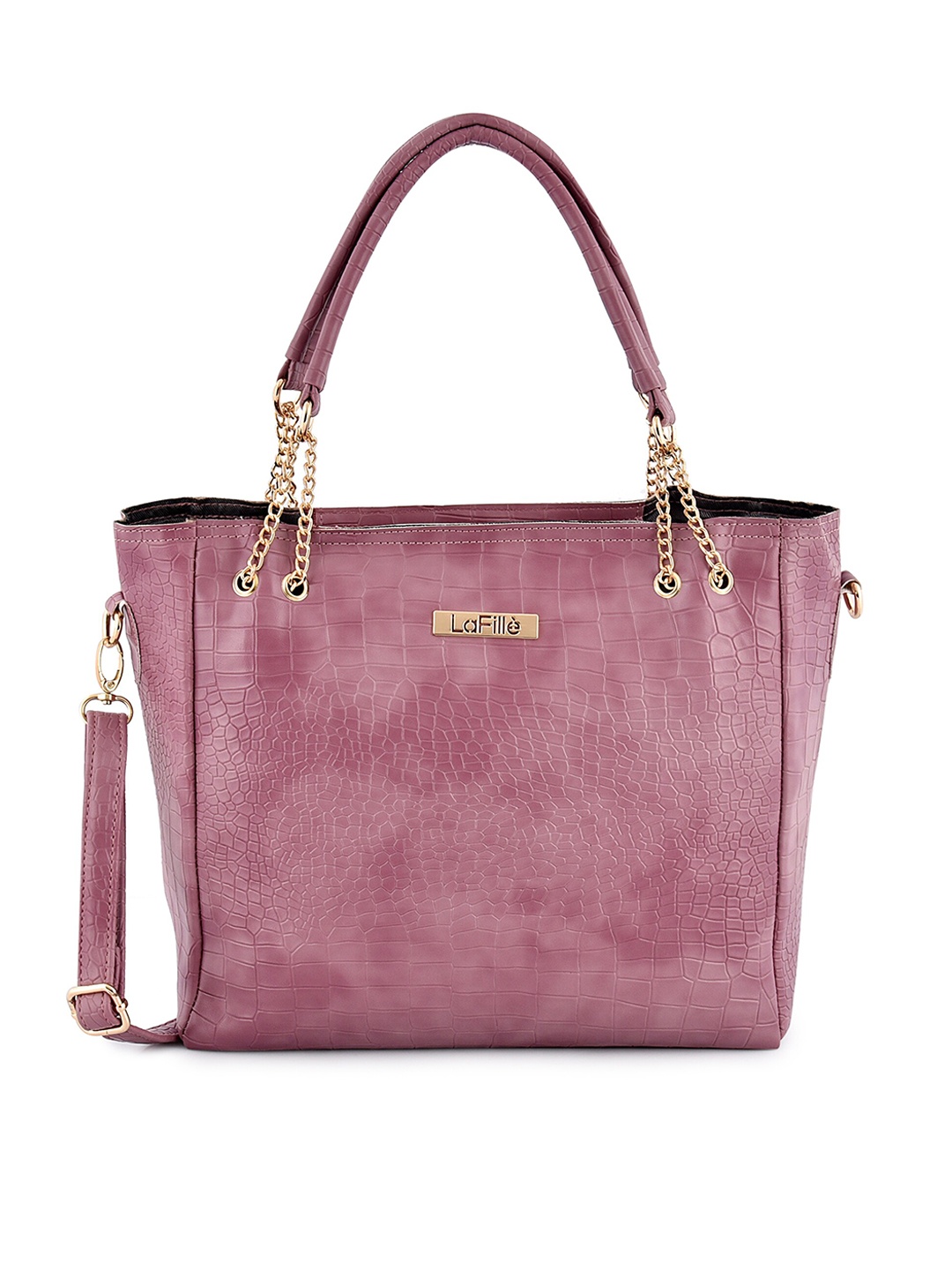 

LaFille Purple PU Structured Solid Handheld Bag